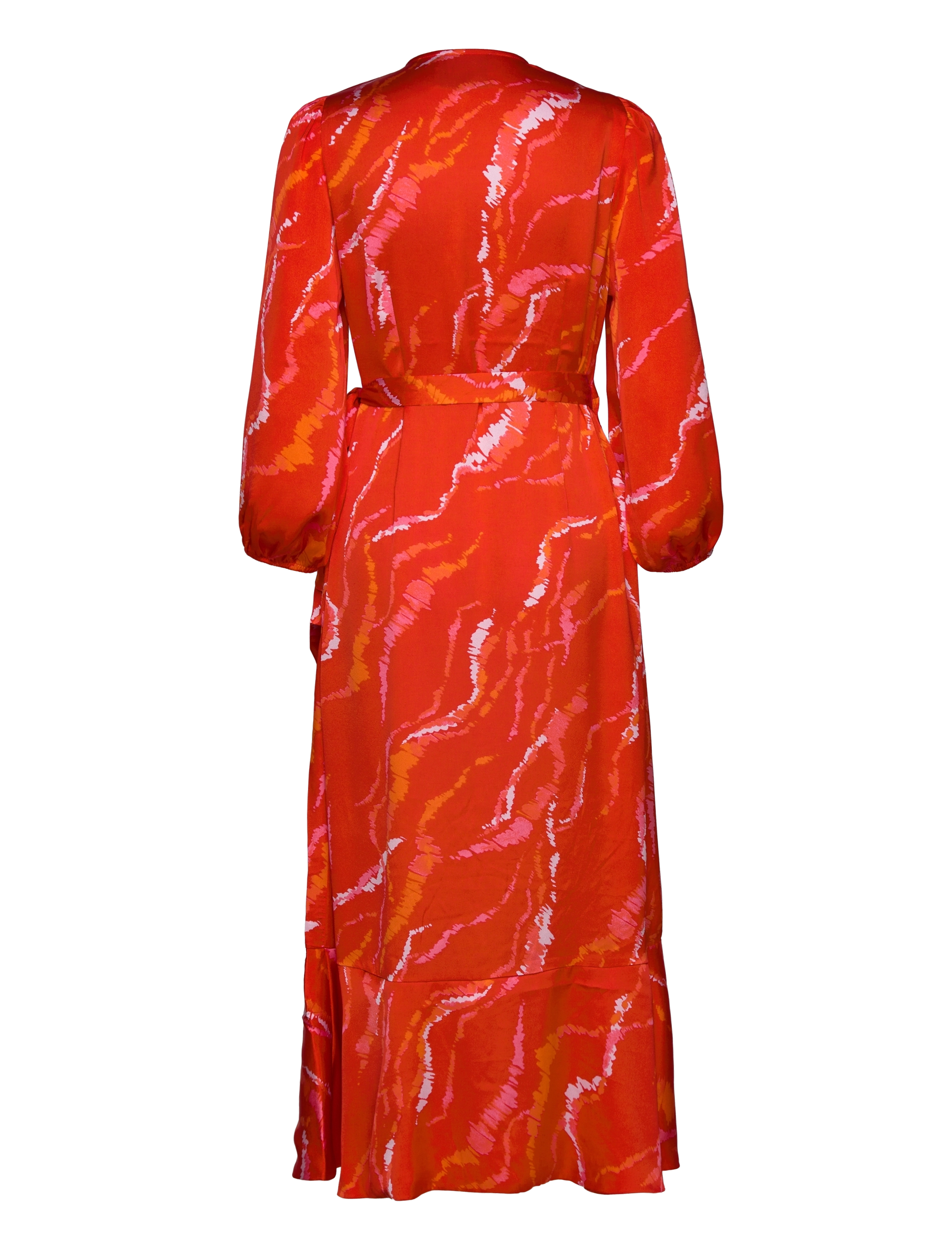 Minus - Serena Wrap Maxi Dress - lava red graphic print - 1