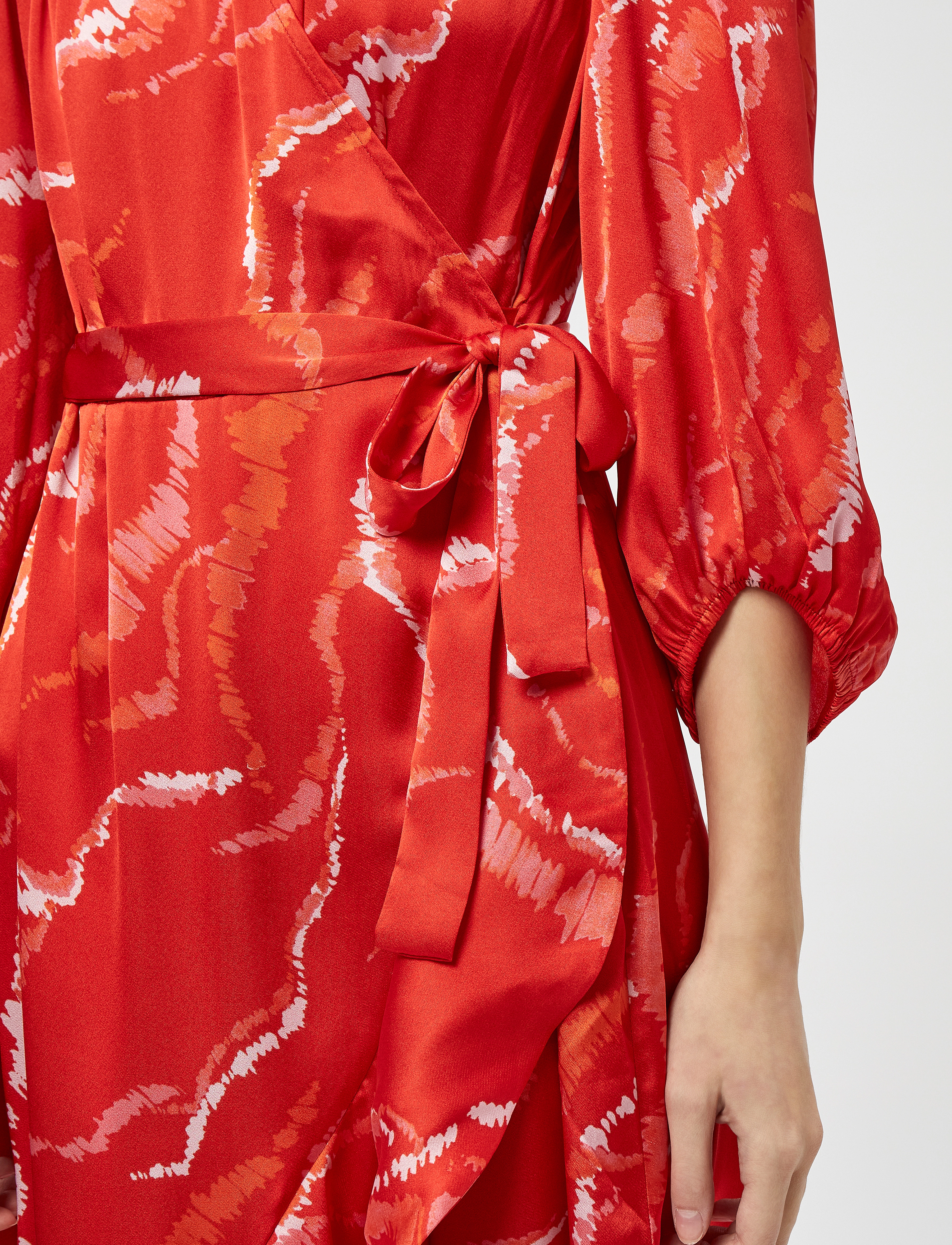 Minus - Serena Wrap Maxi Dress - lava red graphic print - 4