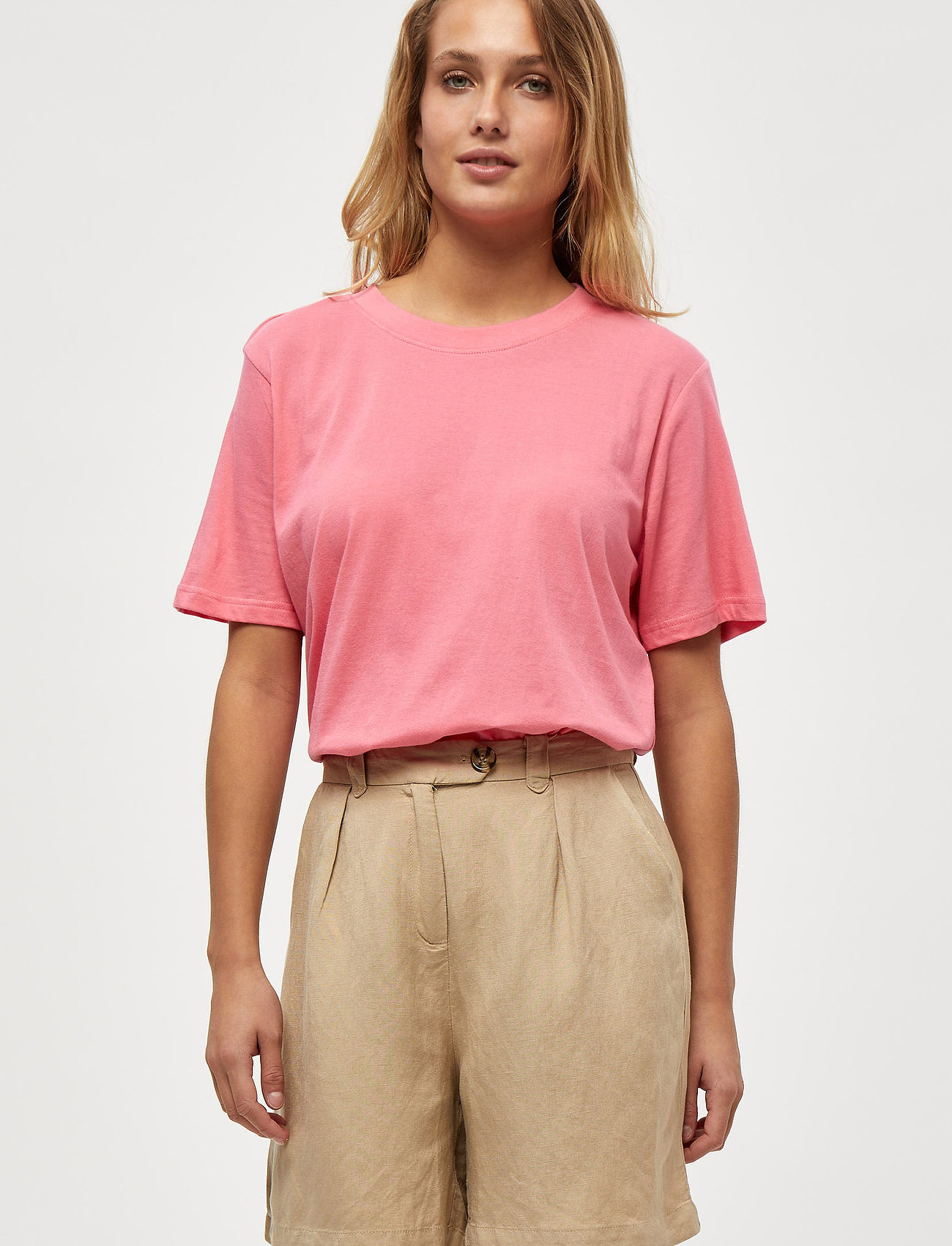 Minus - Cathy Gots Tee - t-shirts - pink flamingo - 0
