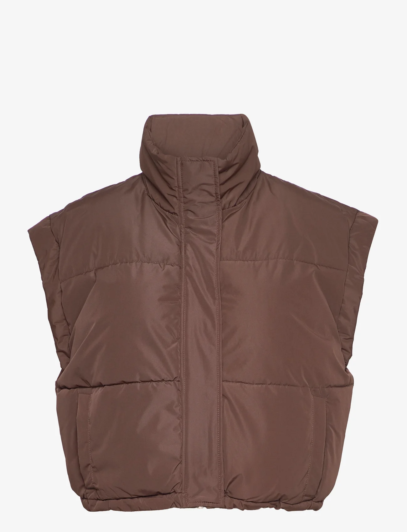 Minus - Alexis Short Puffer Vest 3 - puffer-vestid - slate brown - 0