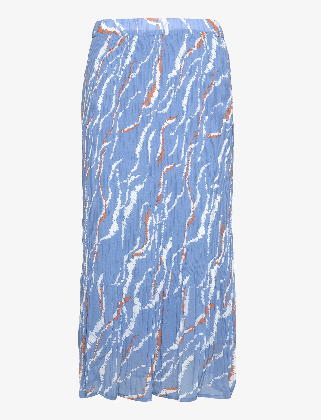 Minus - Rikka Mia Long Skirt - midi skirts - denim blue graphic print - 0