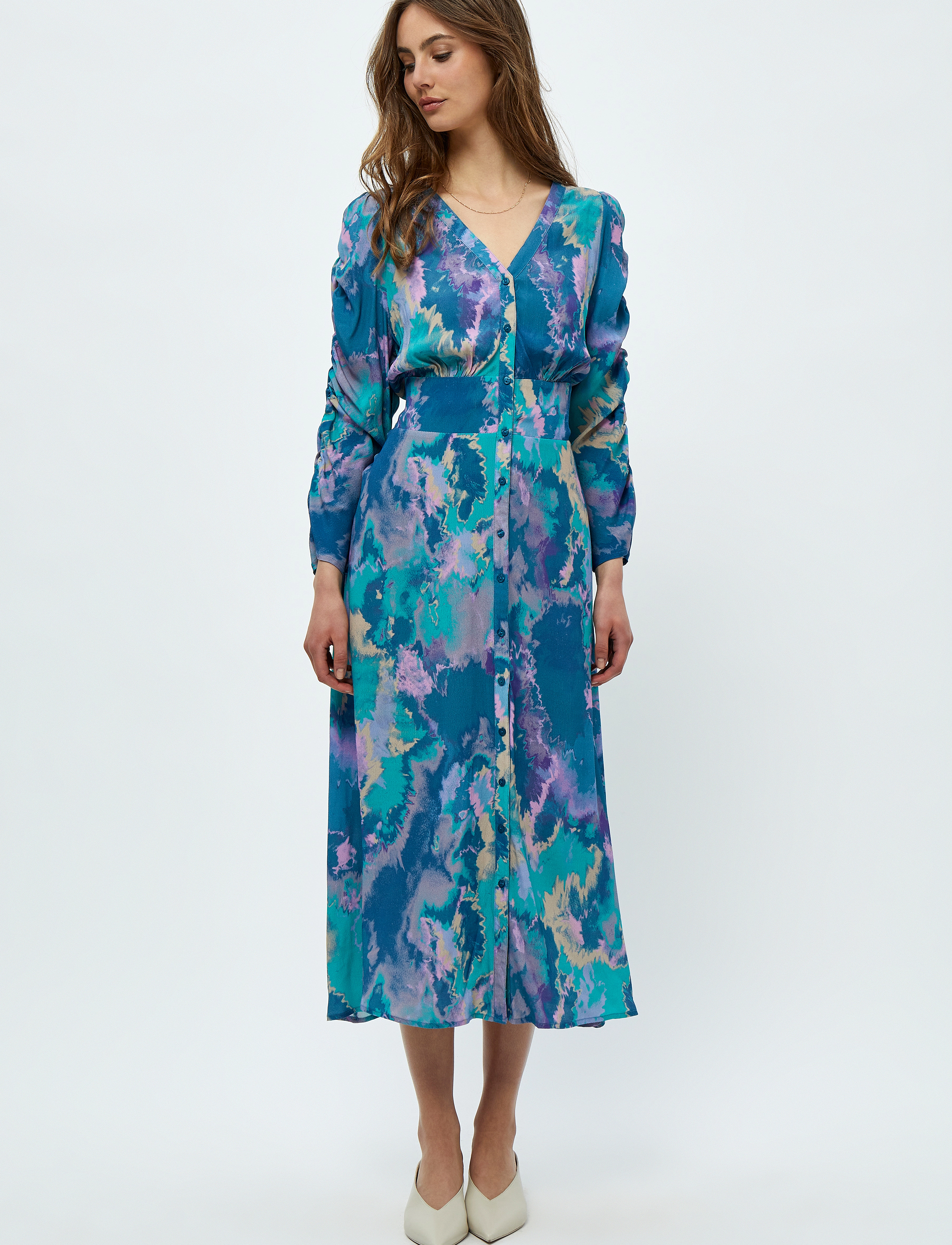 Minus - Tamira Dress 2 - ocean green print - 2
