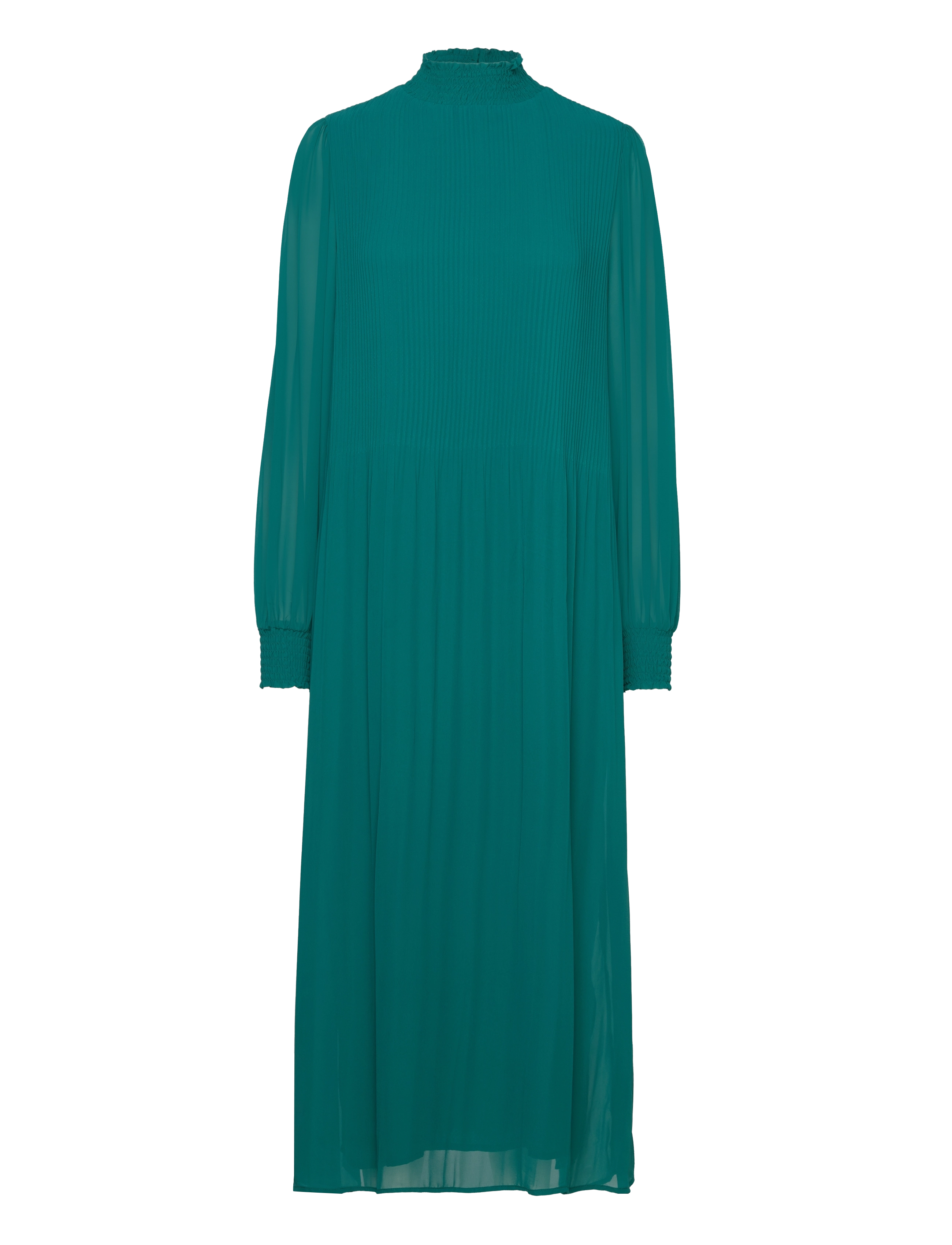 Mia Smock Lang Kjole - OCEAN GREEN