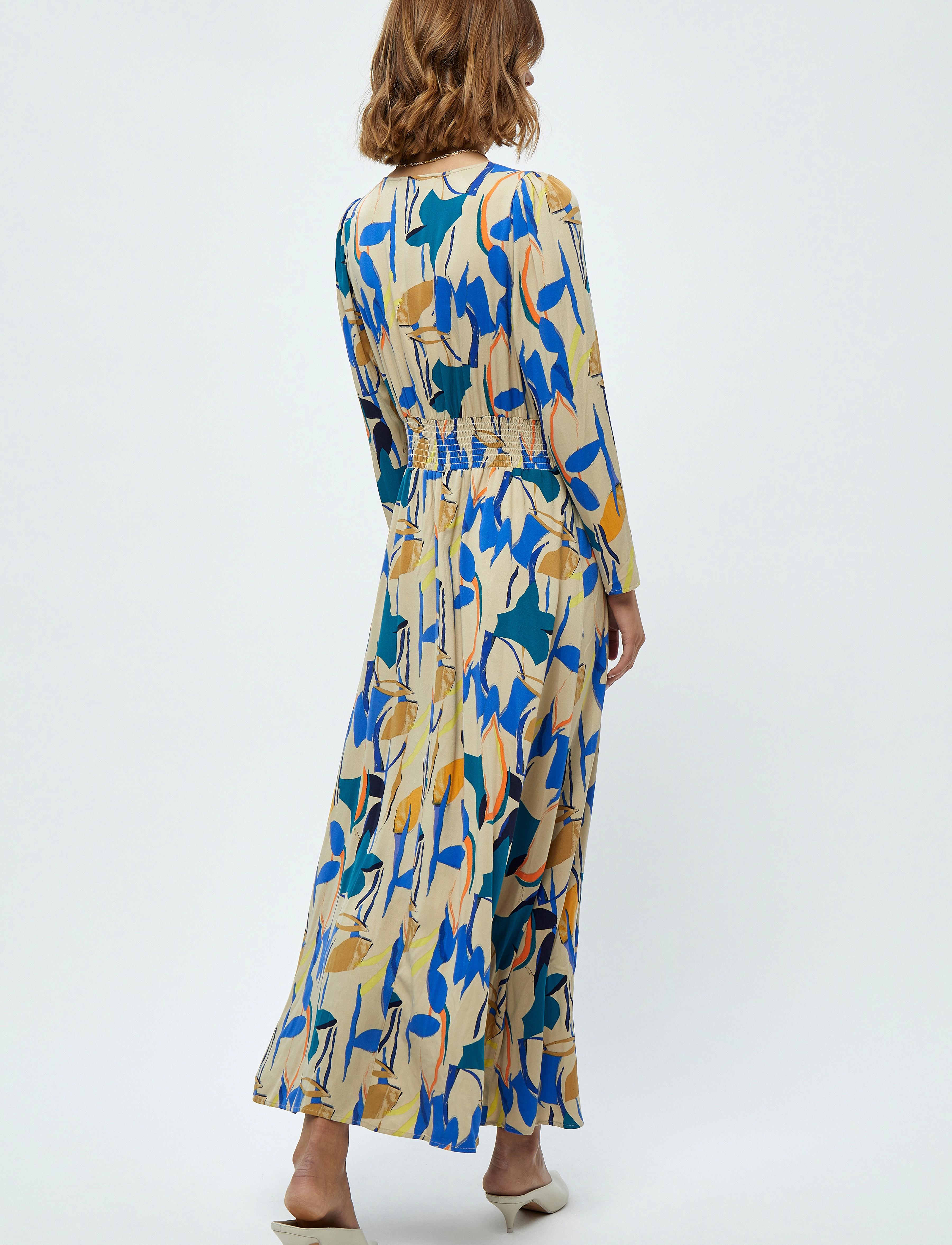 Minus - Binna Dress 1 - royal blue flower print - 3
