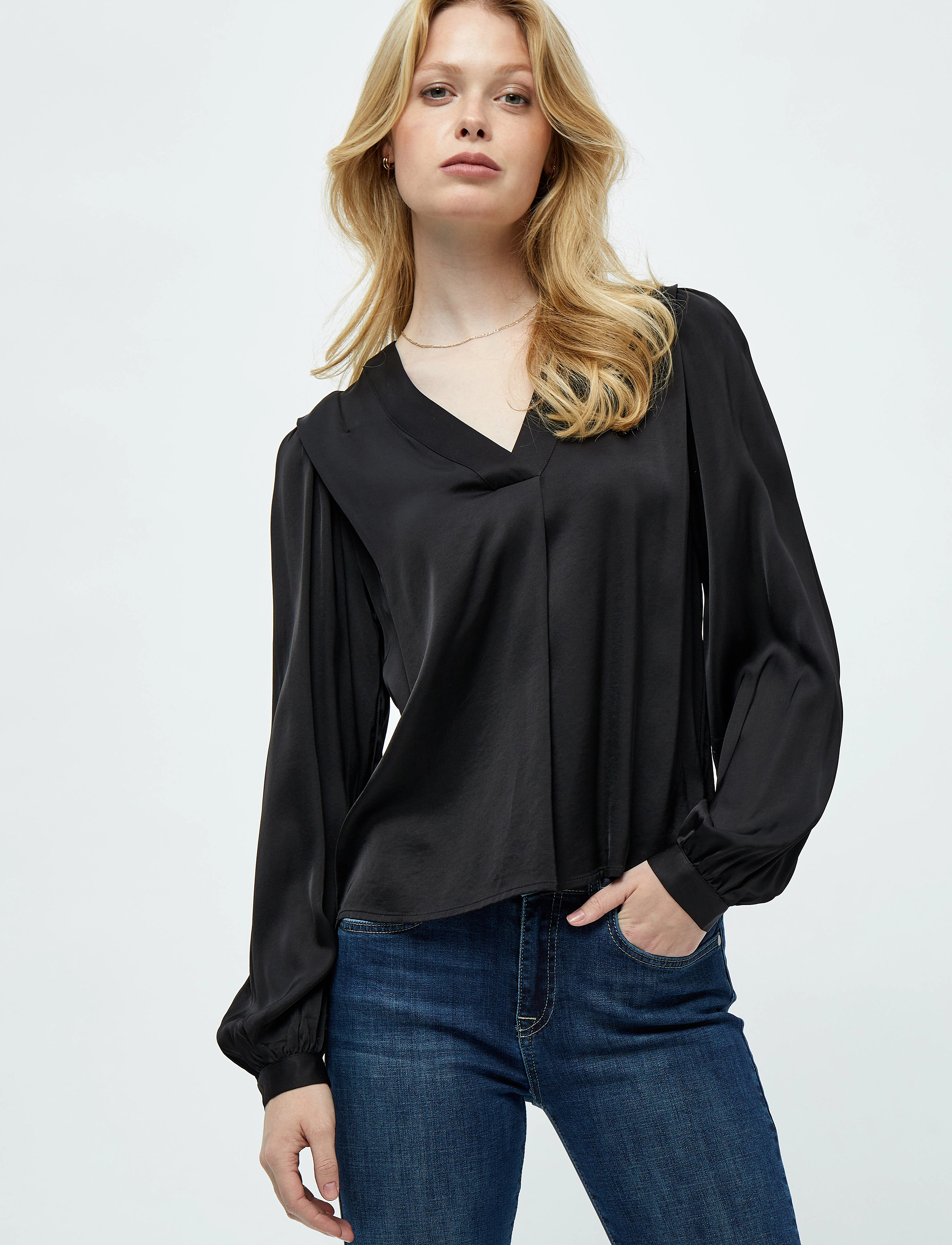 Minus - Caty Silke Bluse - sort - 2