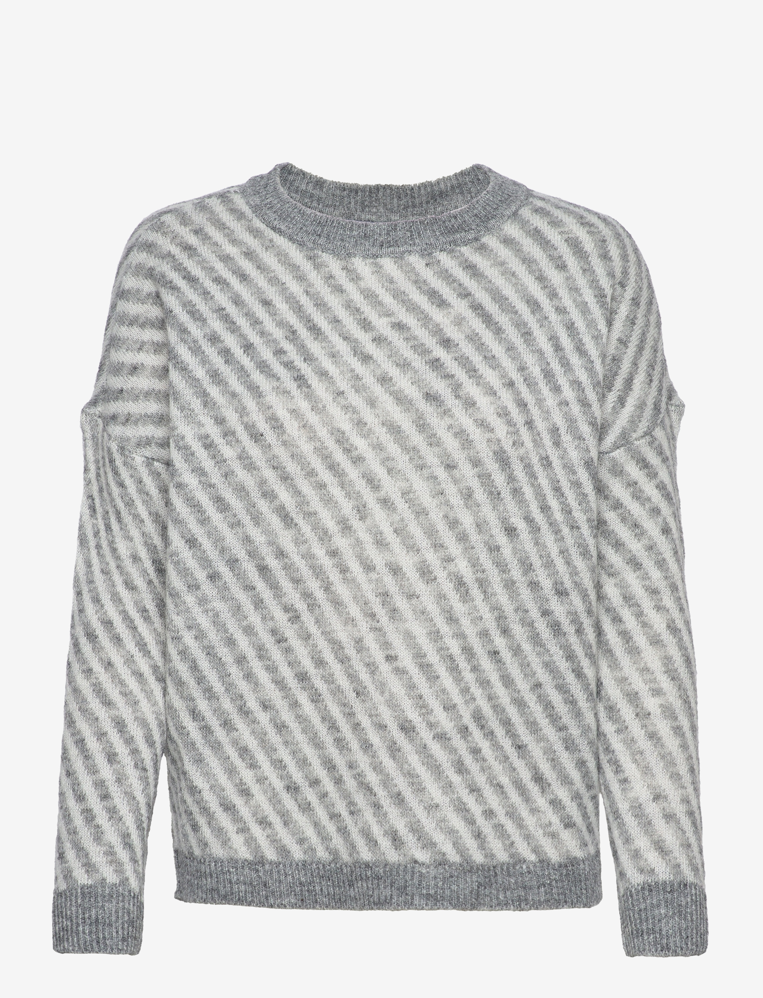 Stormy Knit Pullover - GREY STRIPED