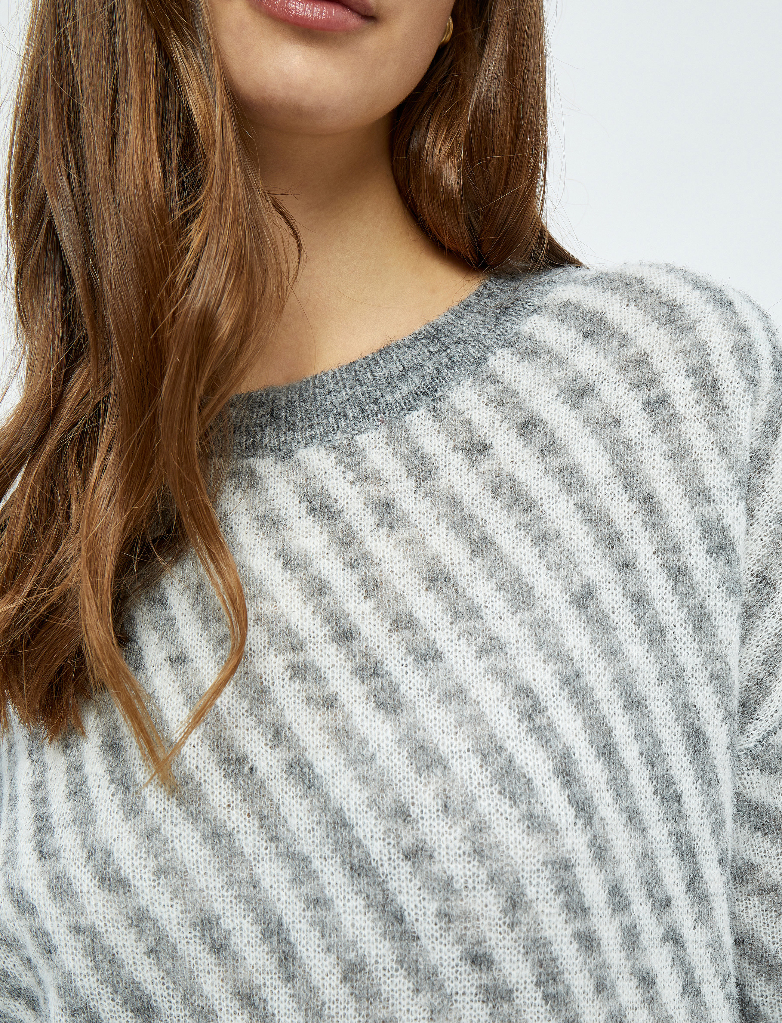 Minus - Stormy Knit Pullover - grey striped - 4