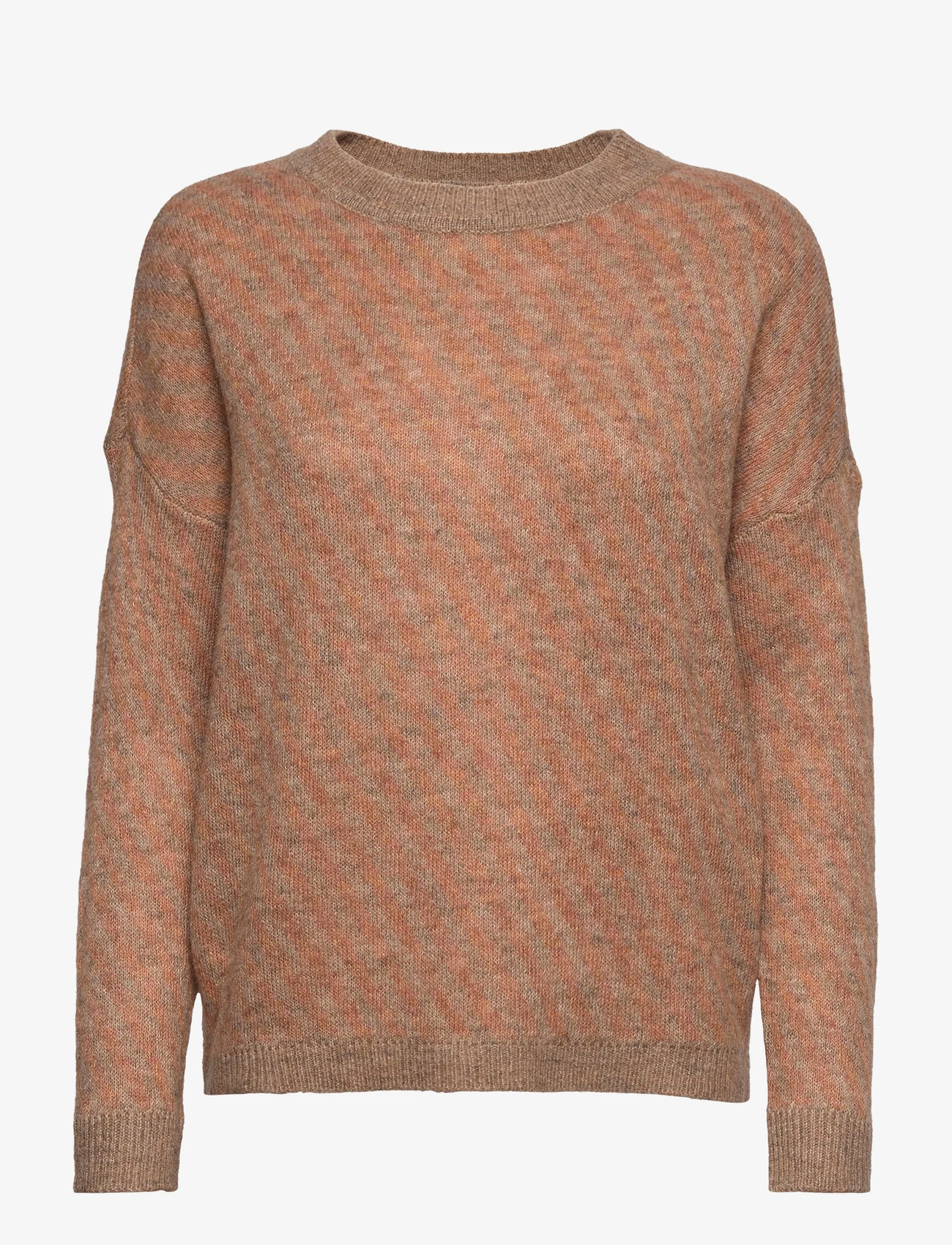 Minus - Stormy Knit Pullover - tröjor - sand striped - 0
