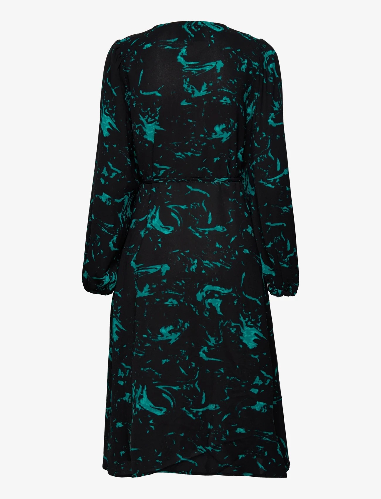 Minus - Selena Slå-om Kjole - wrap dresses - ocean green swirl print - 1