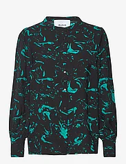 Minus - Selena Skjorte - långärmade skjortor - ocean green swirl print - 0