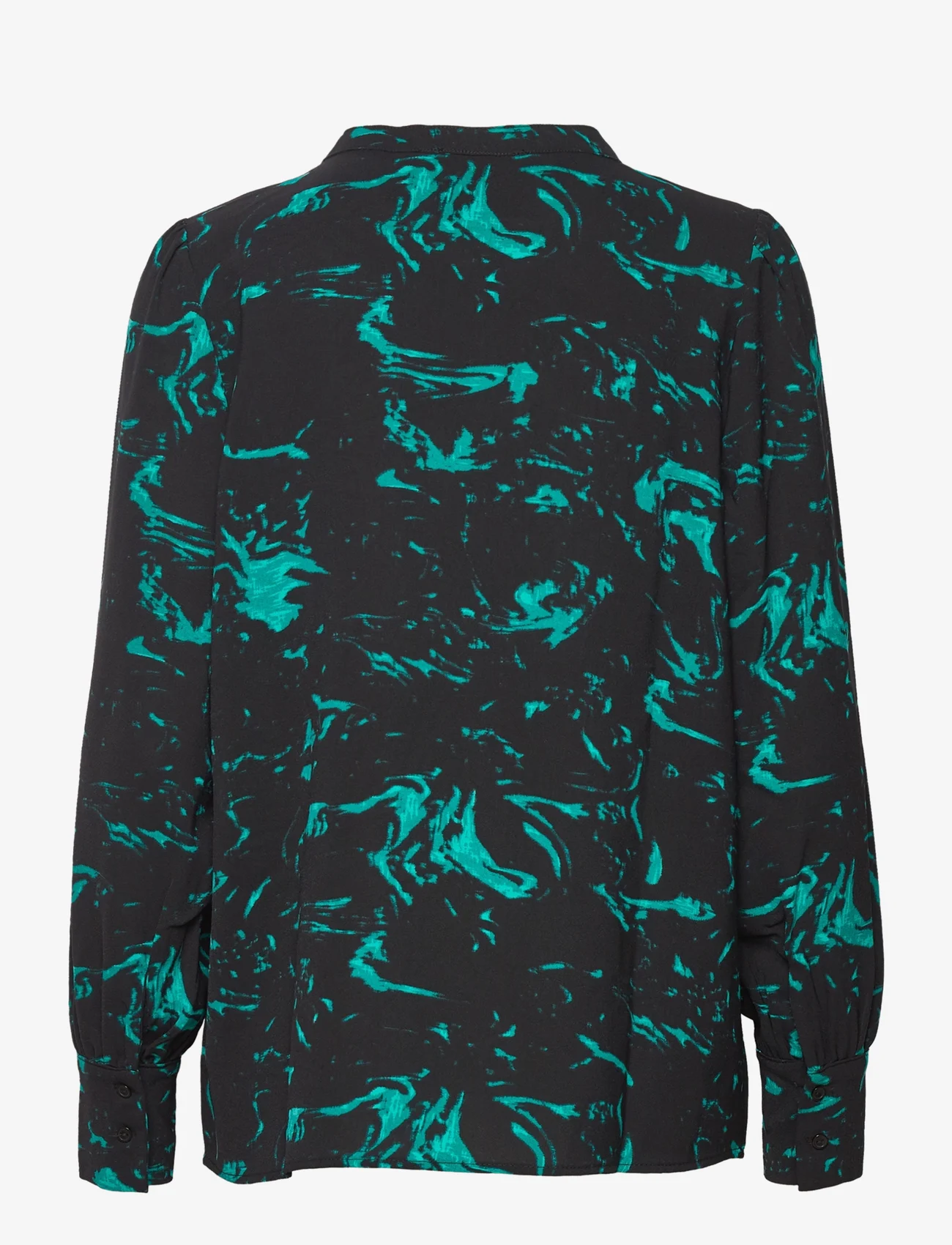 Minus - Selena Skjorte - långärmade skjortor - ocean green swirl print - 1