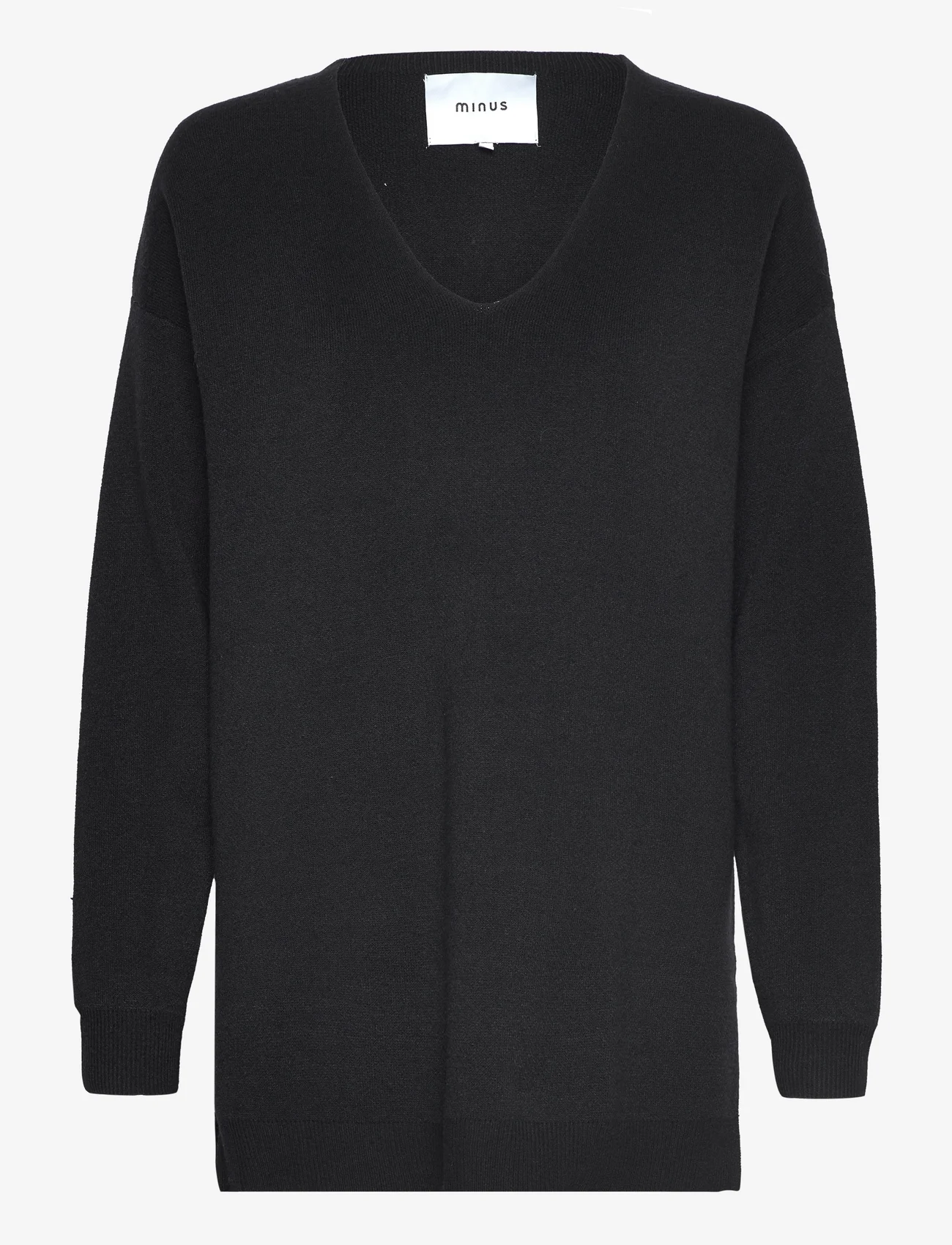 Minus - Cosy Long Pullover - trøjer - sort - 0