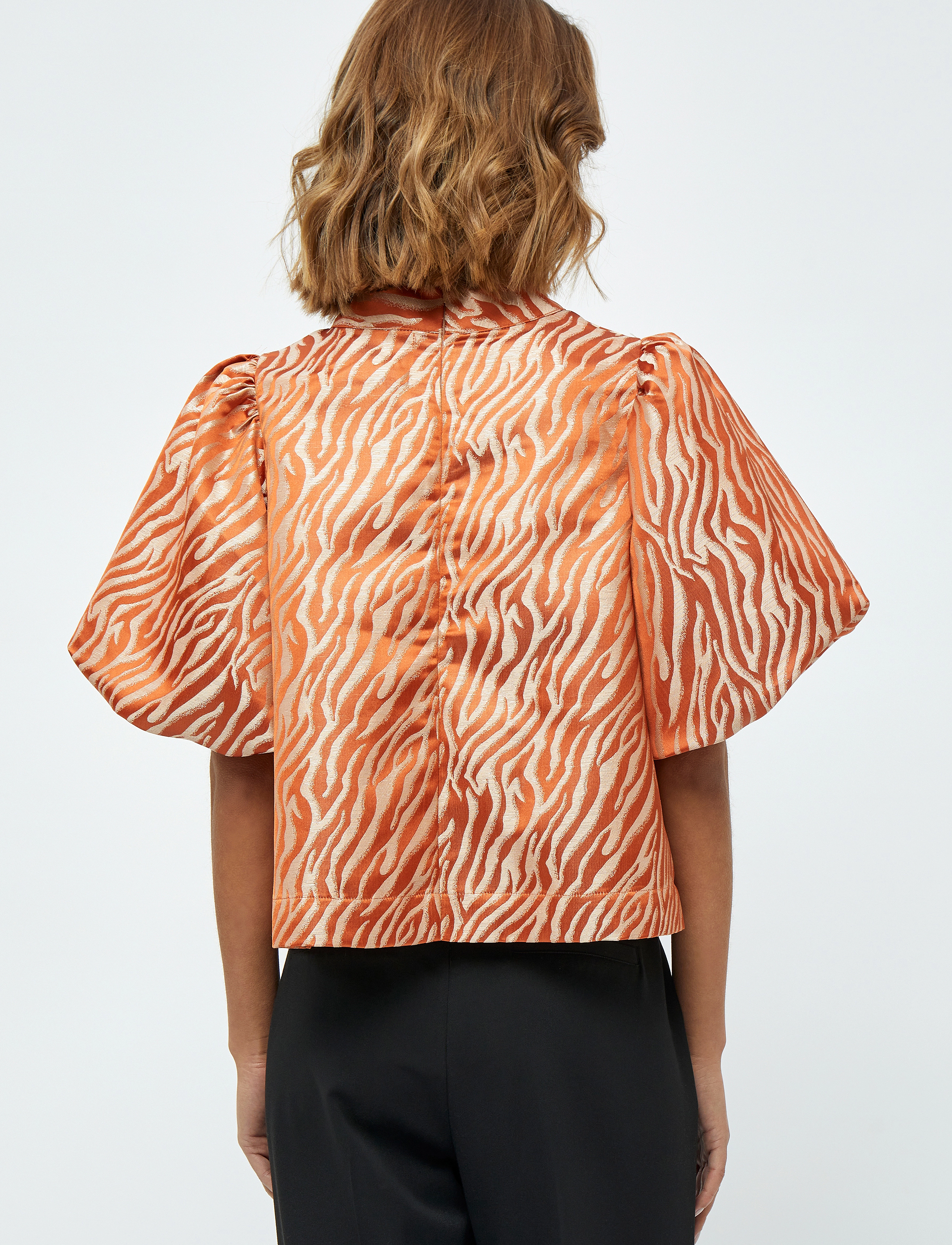 Minus - Emmalia Bluse - mandarin orange print - 3