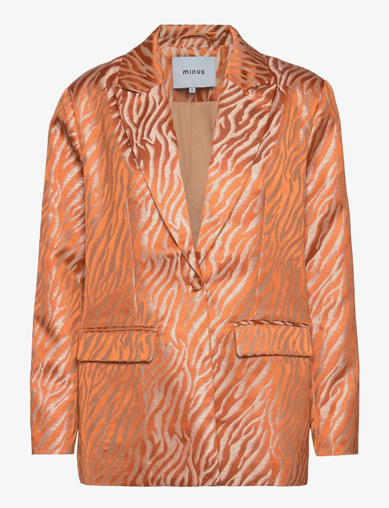 Minus - Emmalia Blazer - odzież imprezowa w cenach outletowych - mandarin orange print - 0