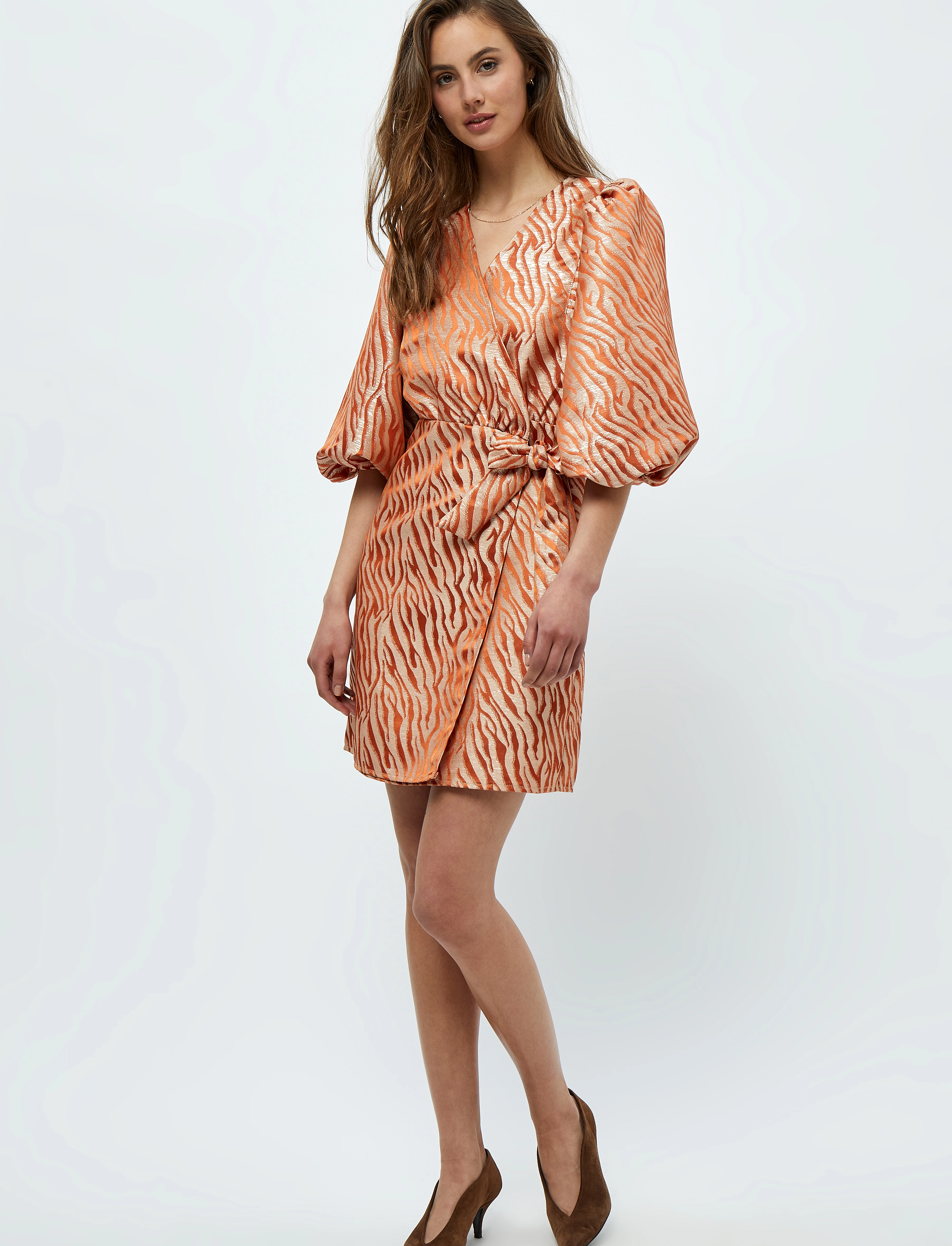 Minus - Emmalia Kjole - mandarin orange print - 4