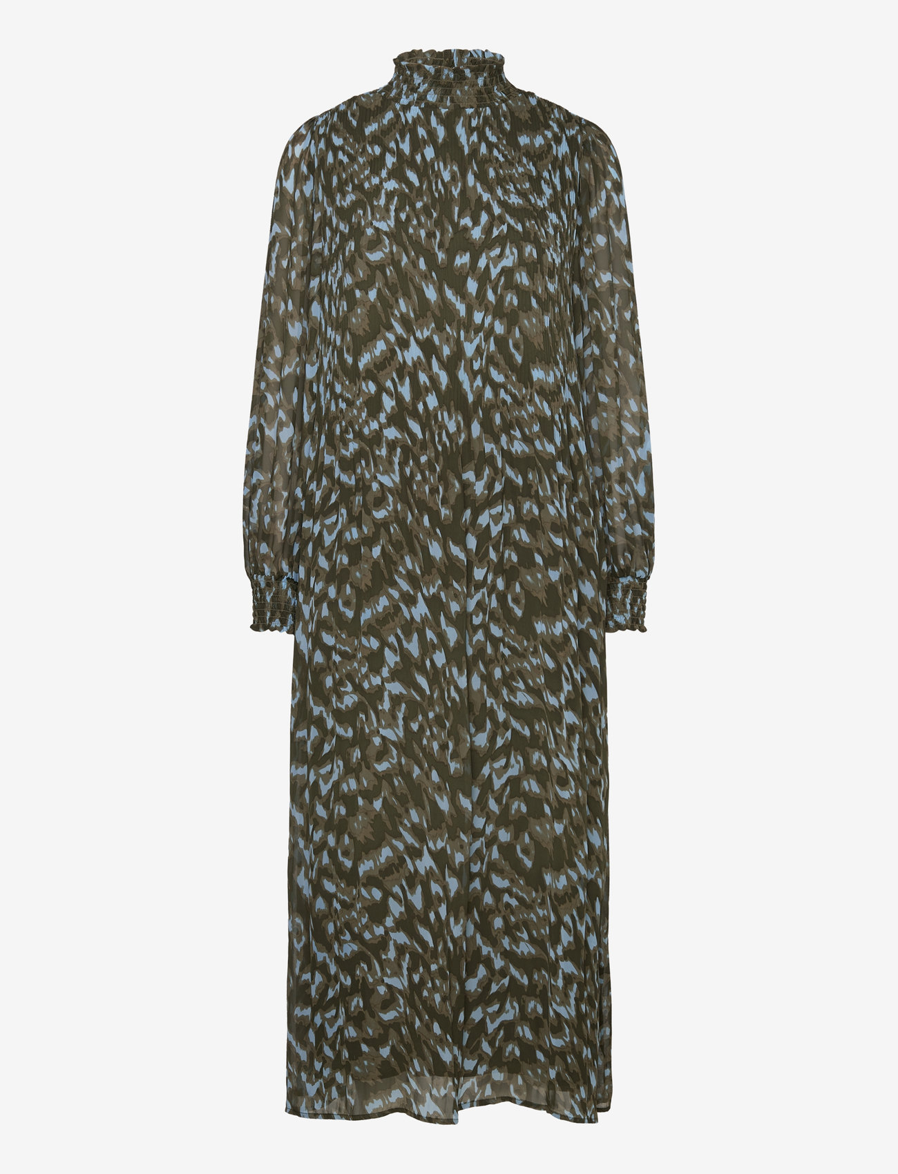 Minus - Eria Smock Lang Kjole - midikleidid - ivy green print - 1