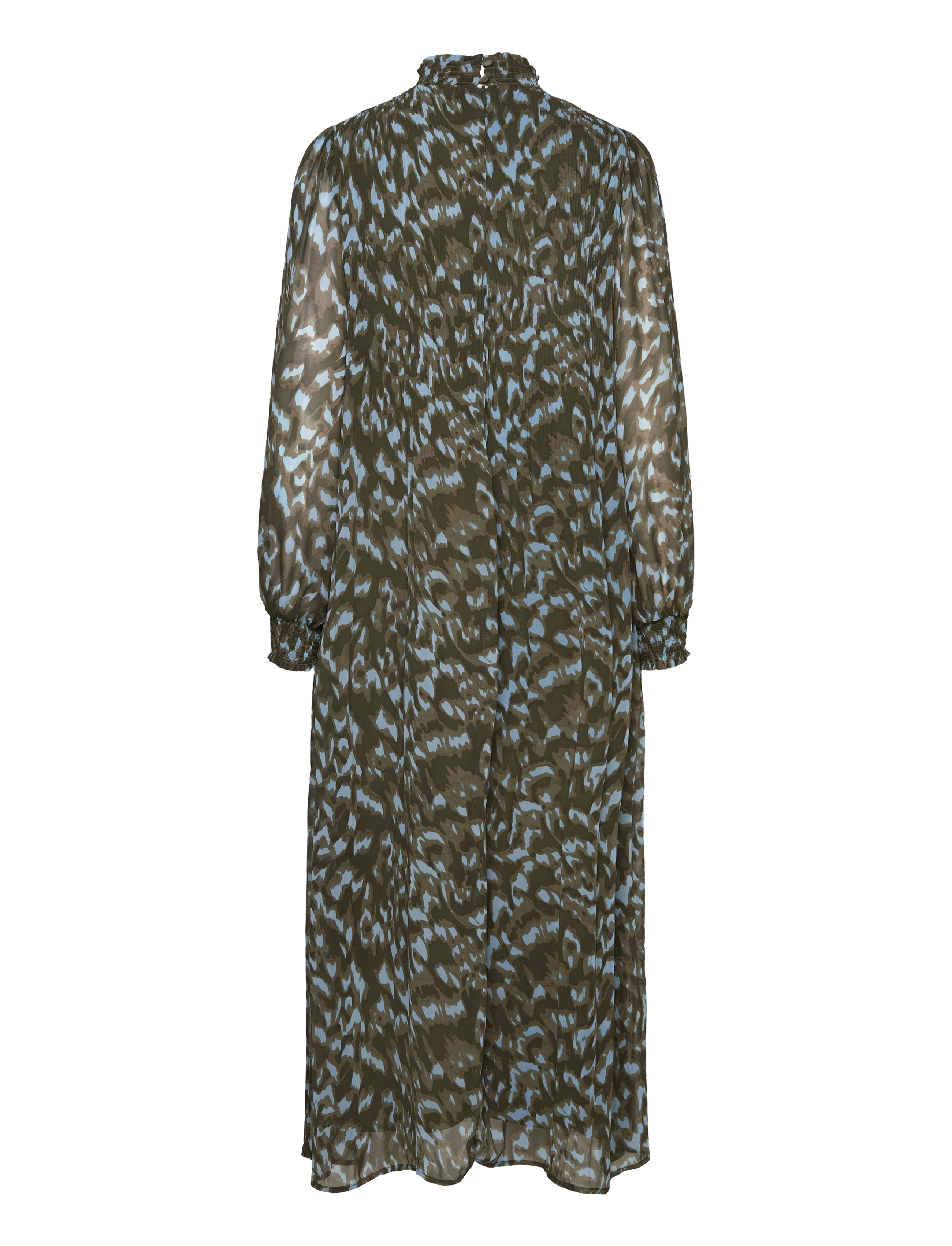 Minus - Eria Smock Lang Kjole - midi kjoler - ivy green print - 2