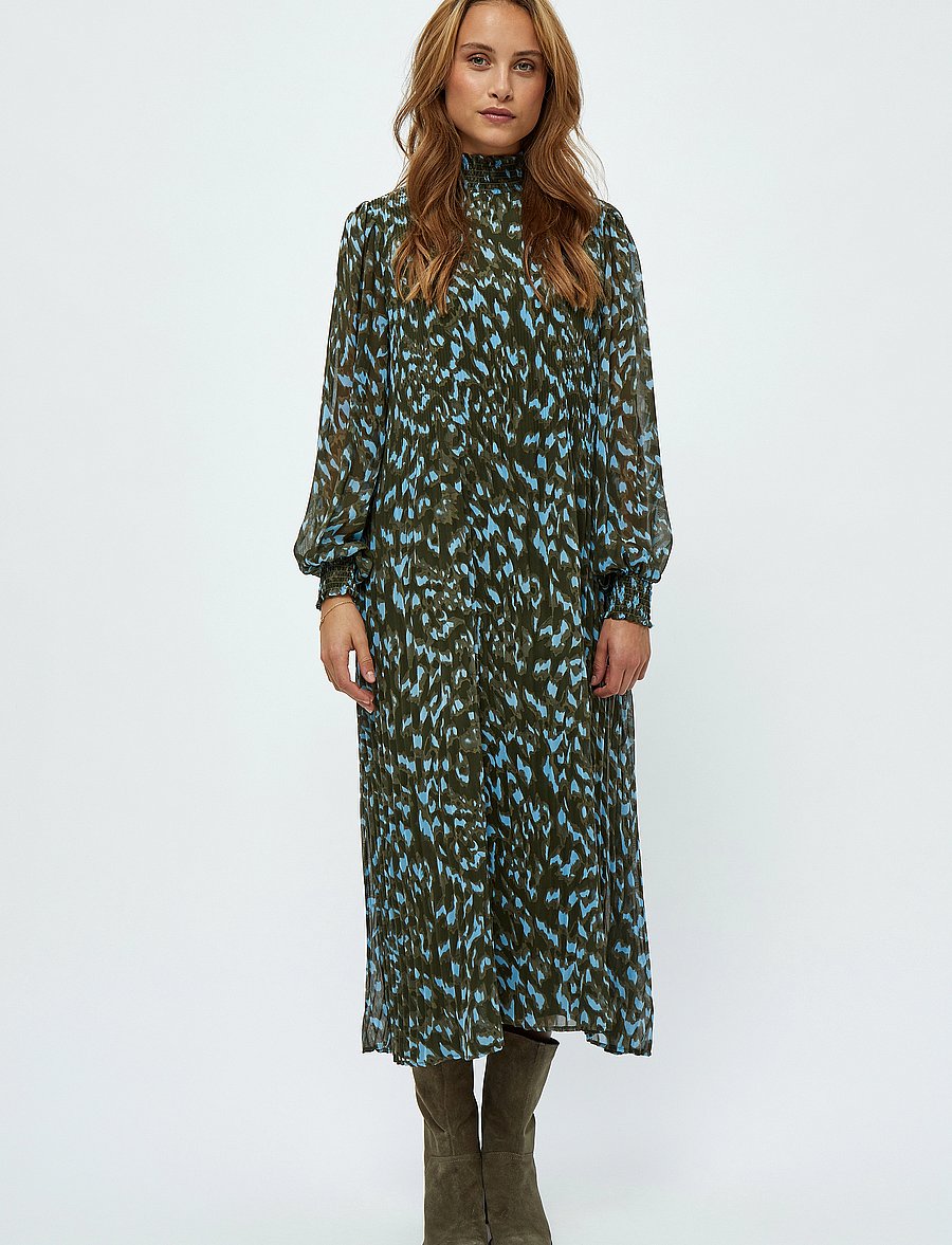 Minus - Eria Smock Lang Kjole - midimekot - ivy green print - 4