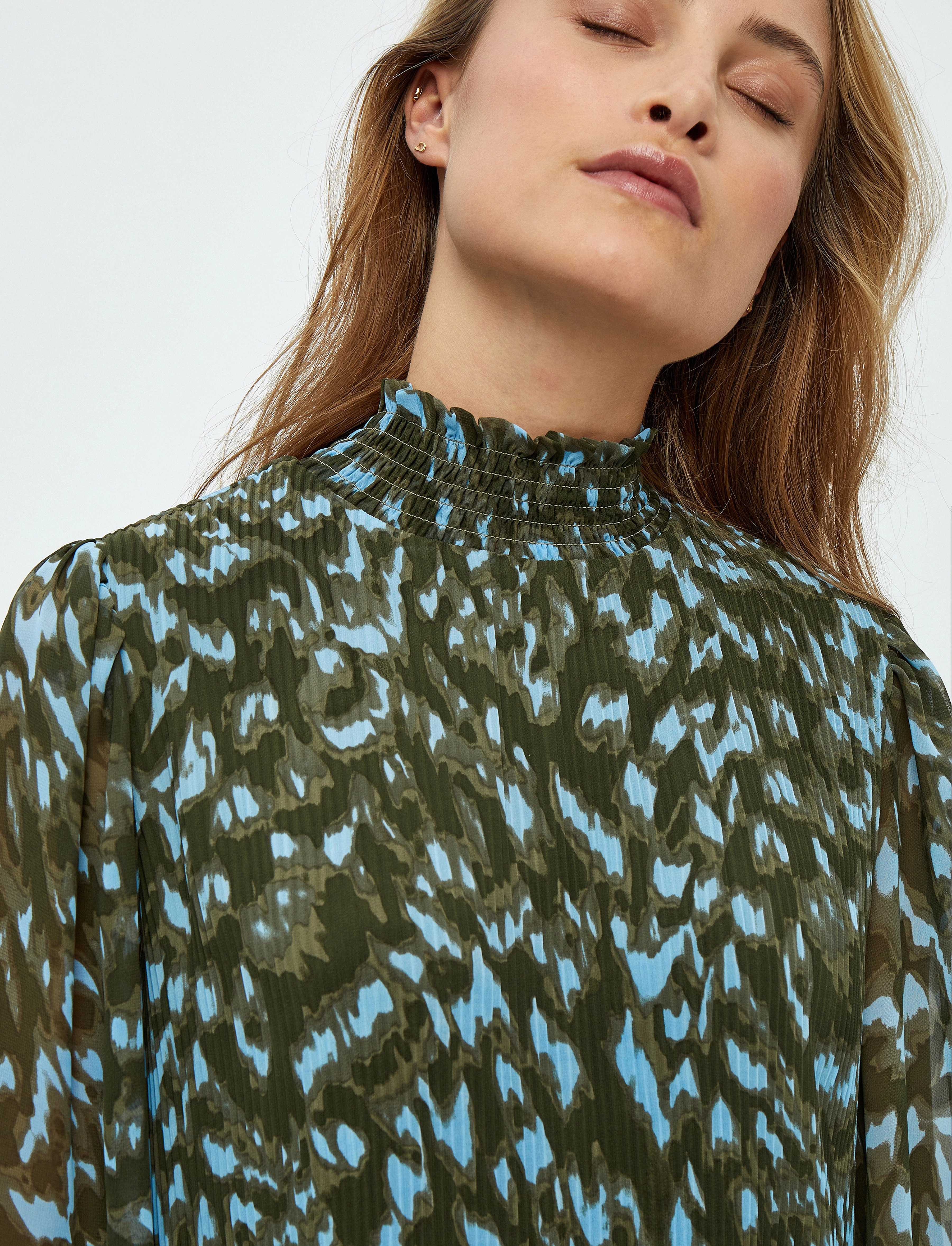 Minus - Eria Smock Lang Kjole - midi kjoler - ivy green print - 5