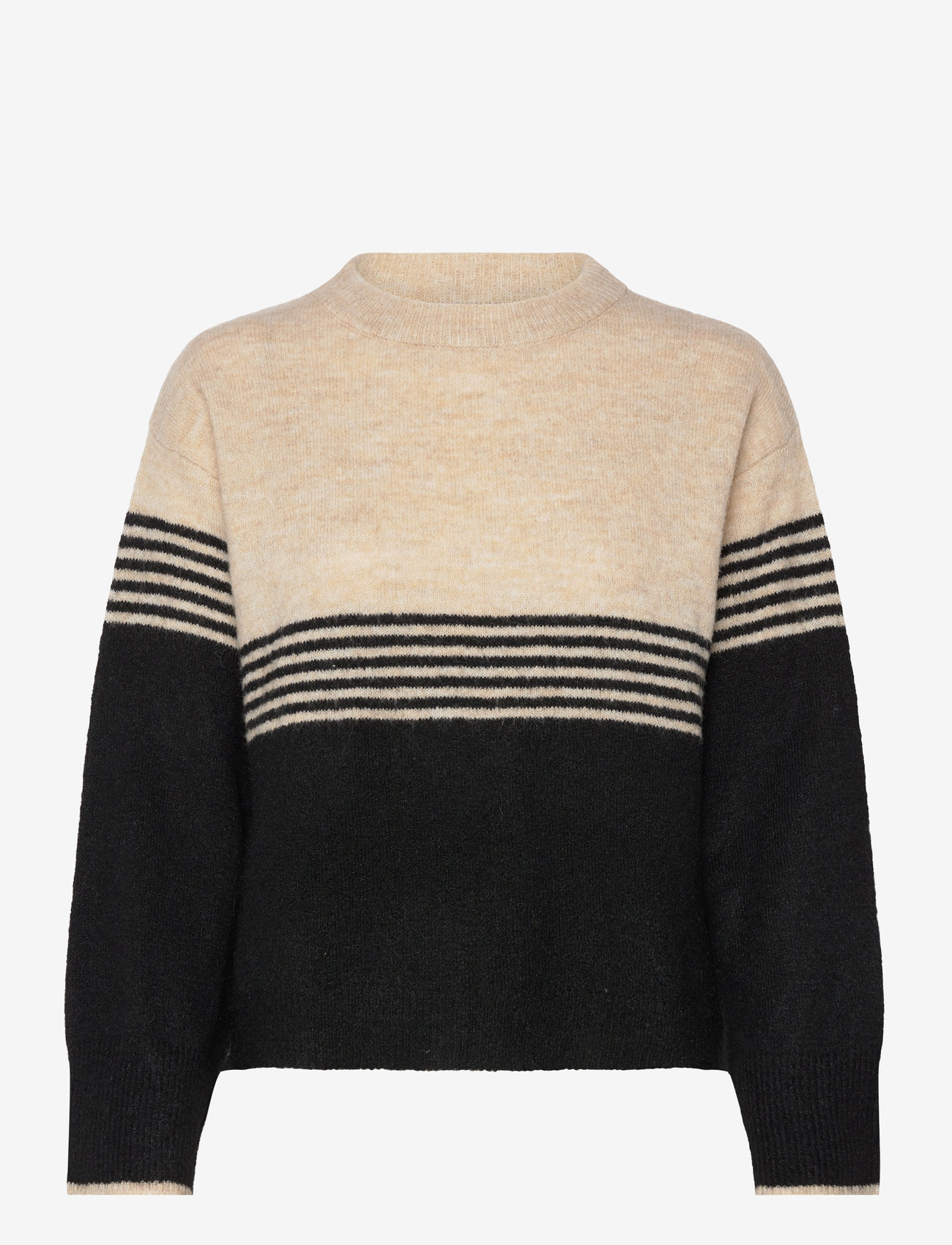 Minus - Kalia Strik Pullover - sand gray stripe - 0