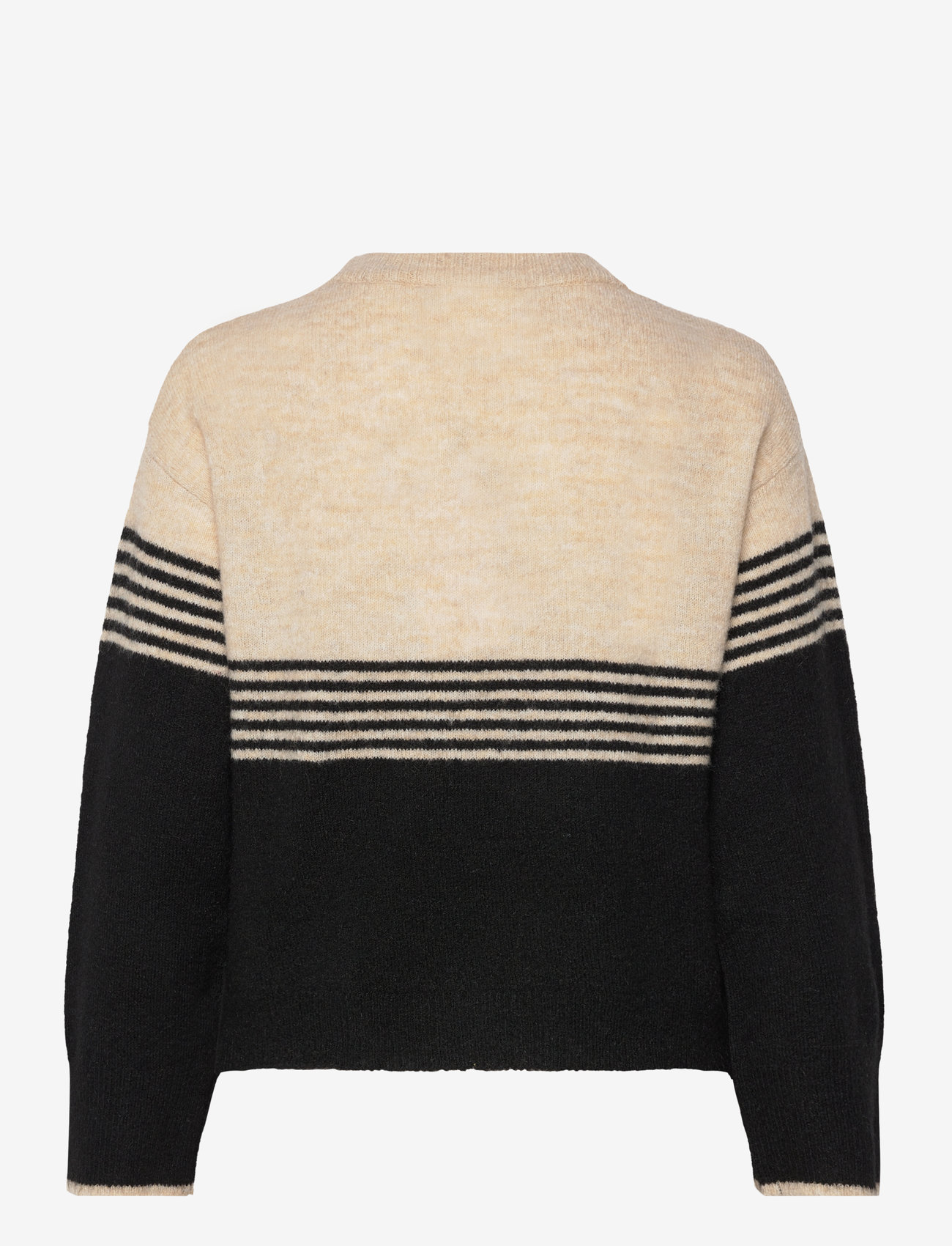 Minus - Kalia Strik Pullover - sand gray stripe - 1