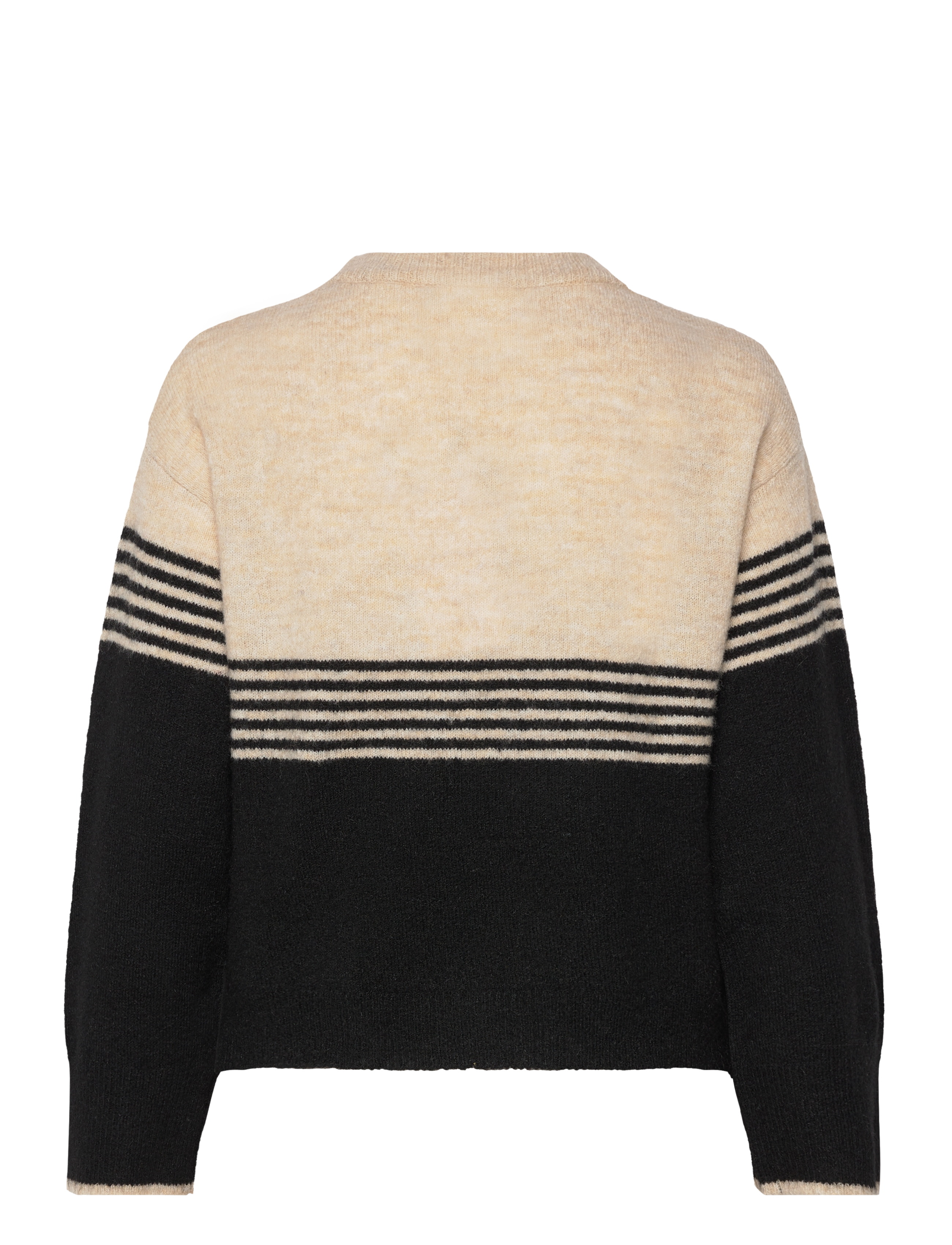 Minus - Kalia Strik Pullover - sand gray stripe - 1