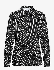 Minus - Kassandra Skjorte - langermede skjorter - black print - 0