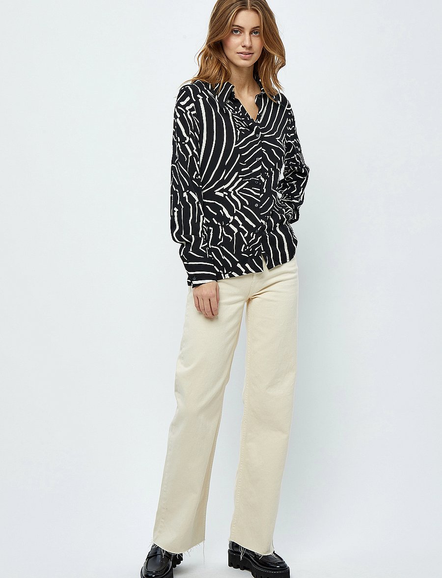 Minus - Kassandra Skjorte - chemises à manches longues - black print - 4