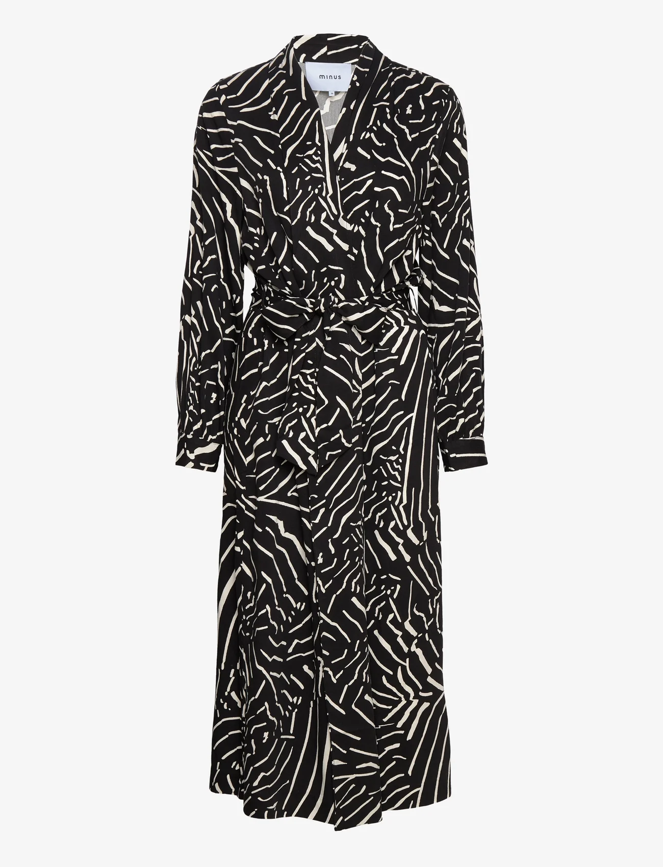 Minus - Kassandra Maxi Kjole - skjortekjoler - black print - 0