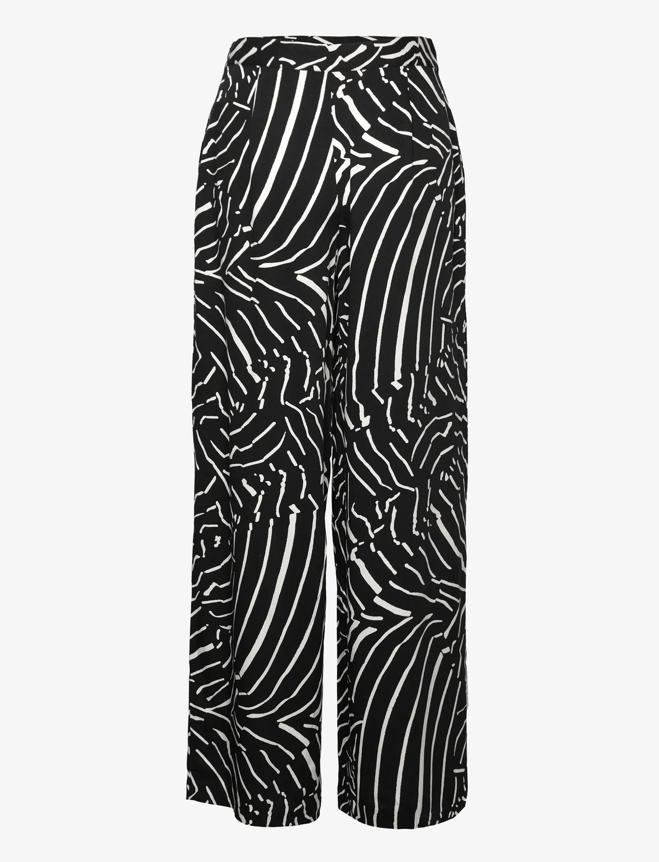 Minus - Kassandra Bukser - leveälahkeiset housut - black print - 1
