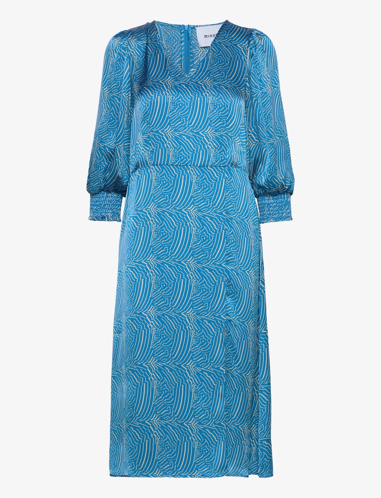 Minus - Visala GRS Midi Kjole - midi kjoler - horizon blue print - 0