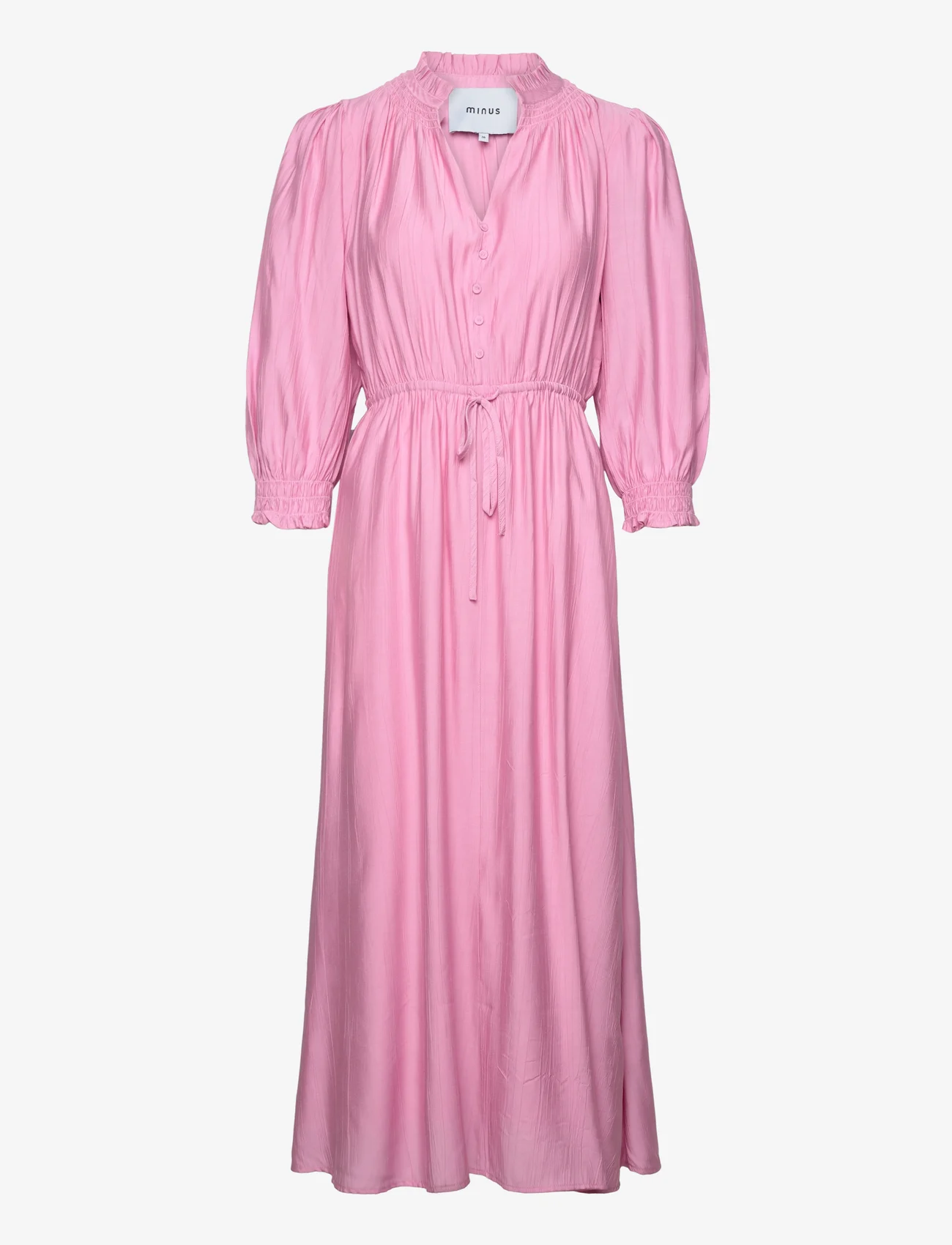 Minus - Salmia Midi Dress 1 - skjortklänningar - super pink - 1