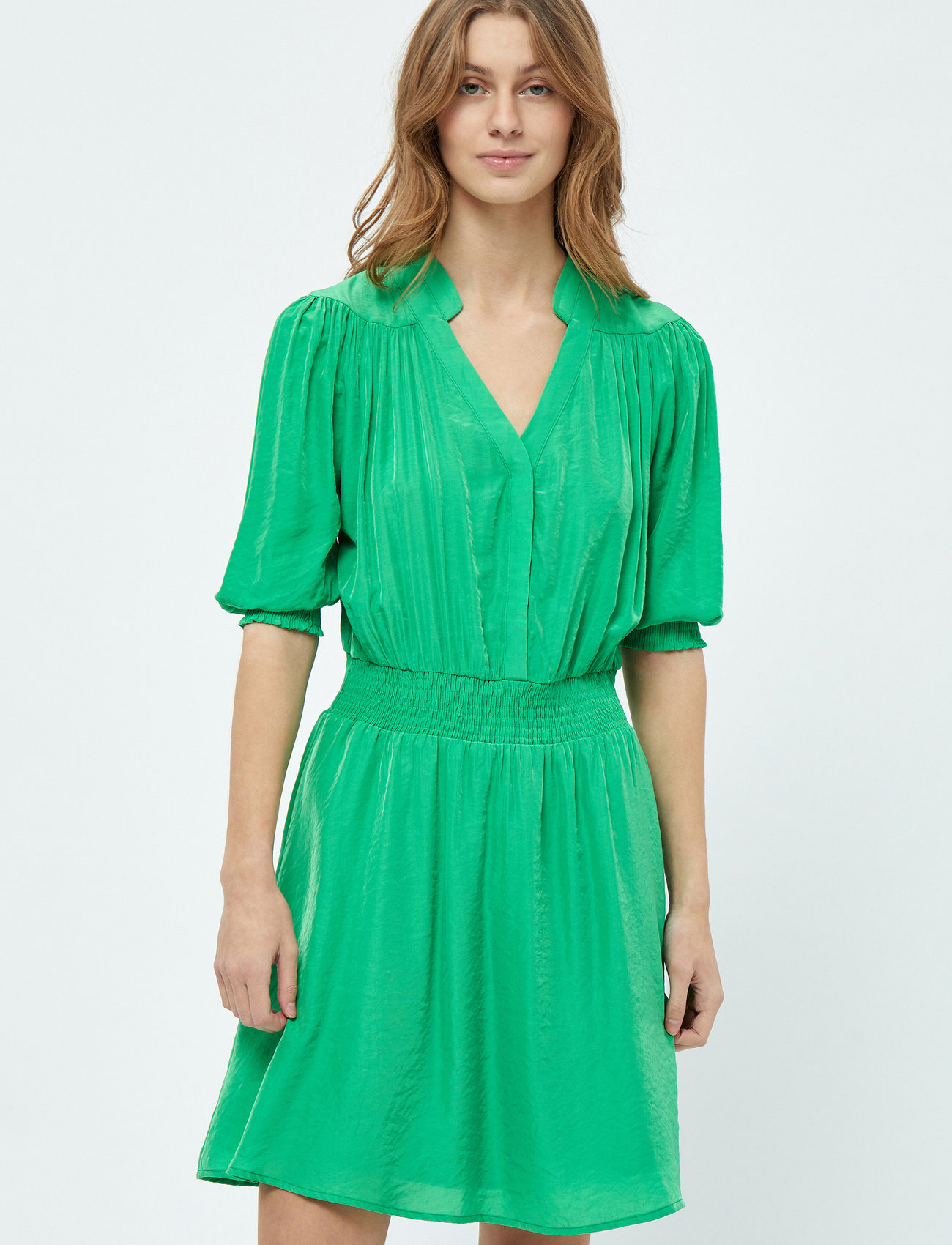 Minus - Ayame Short Dress - skjortklänningar - island green - 0
