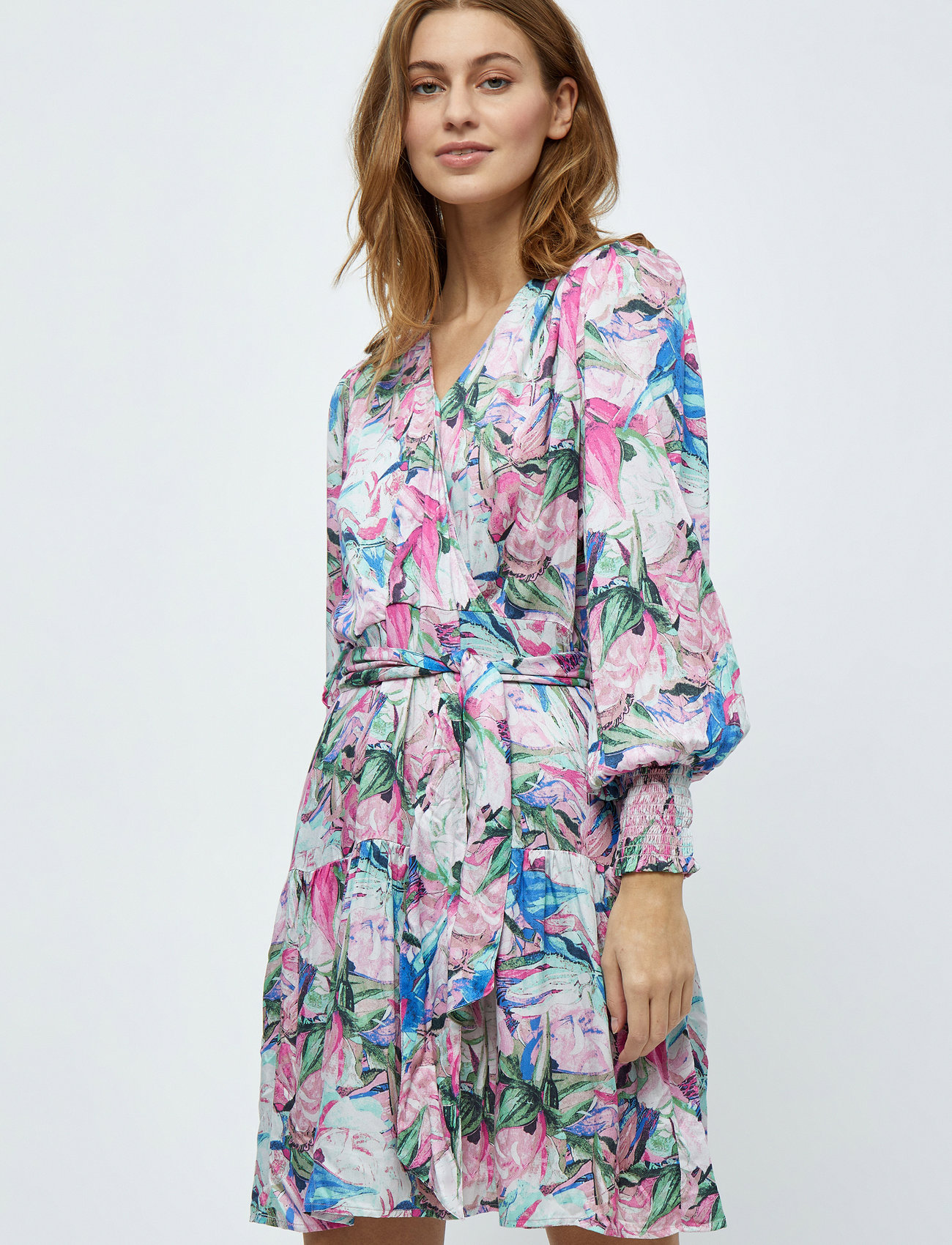 Minus - Mercy Short Dress 2 - sommarklänningar - super pink print - 0