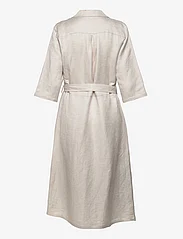 Minus - Florina Linen Midi Dress - omlottklänning - nomad sand melange - 1