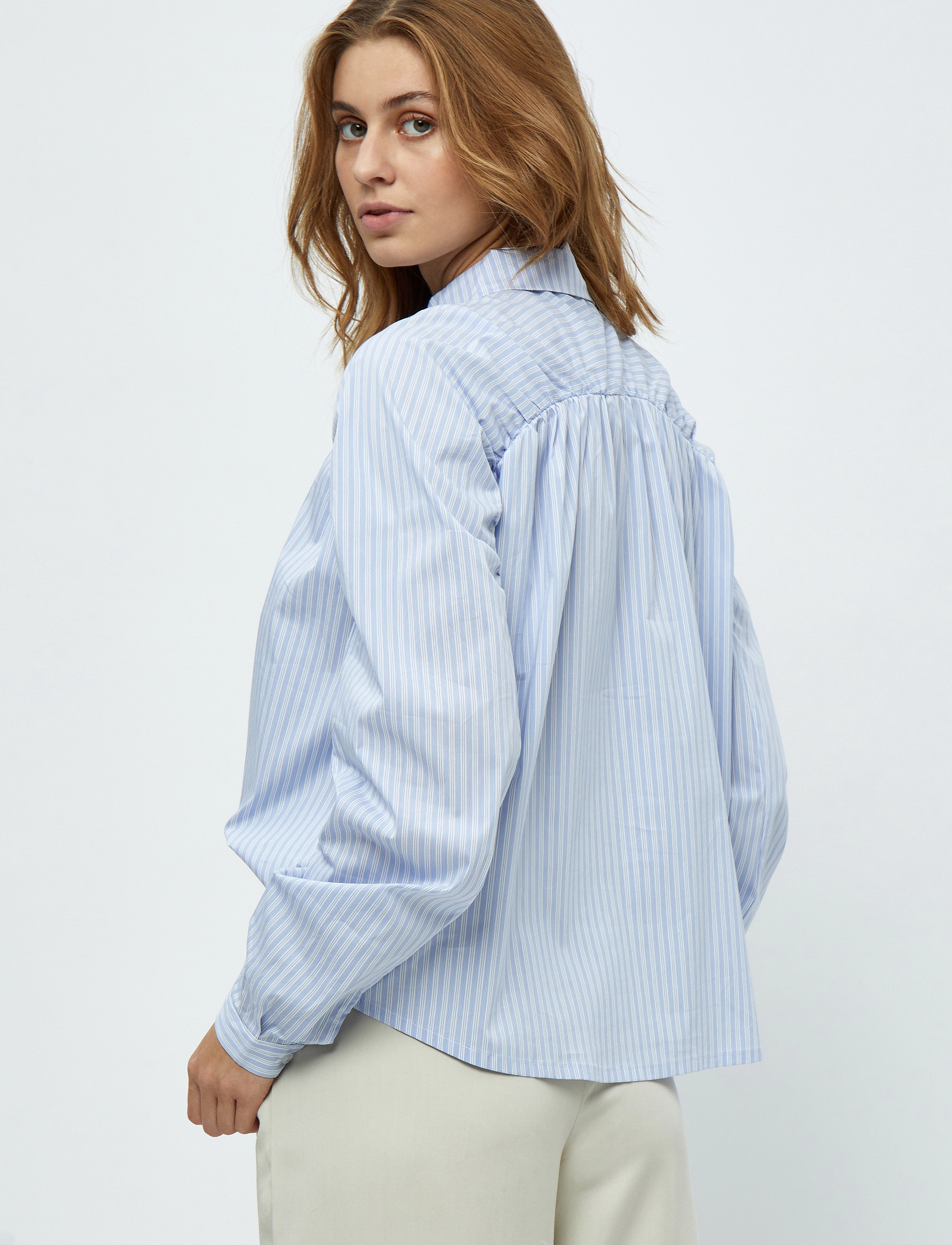 Minus - Alima Skjorte - ice blue stripe - 3