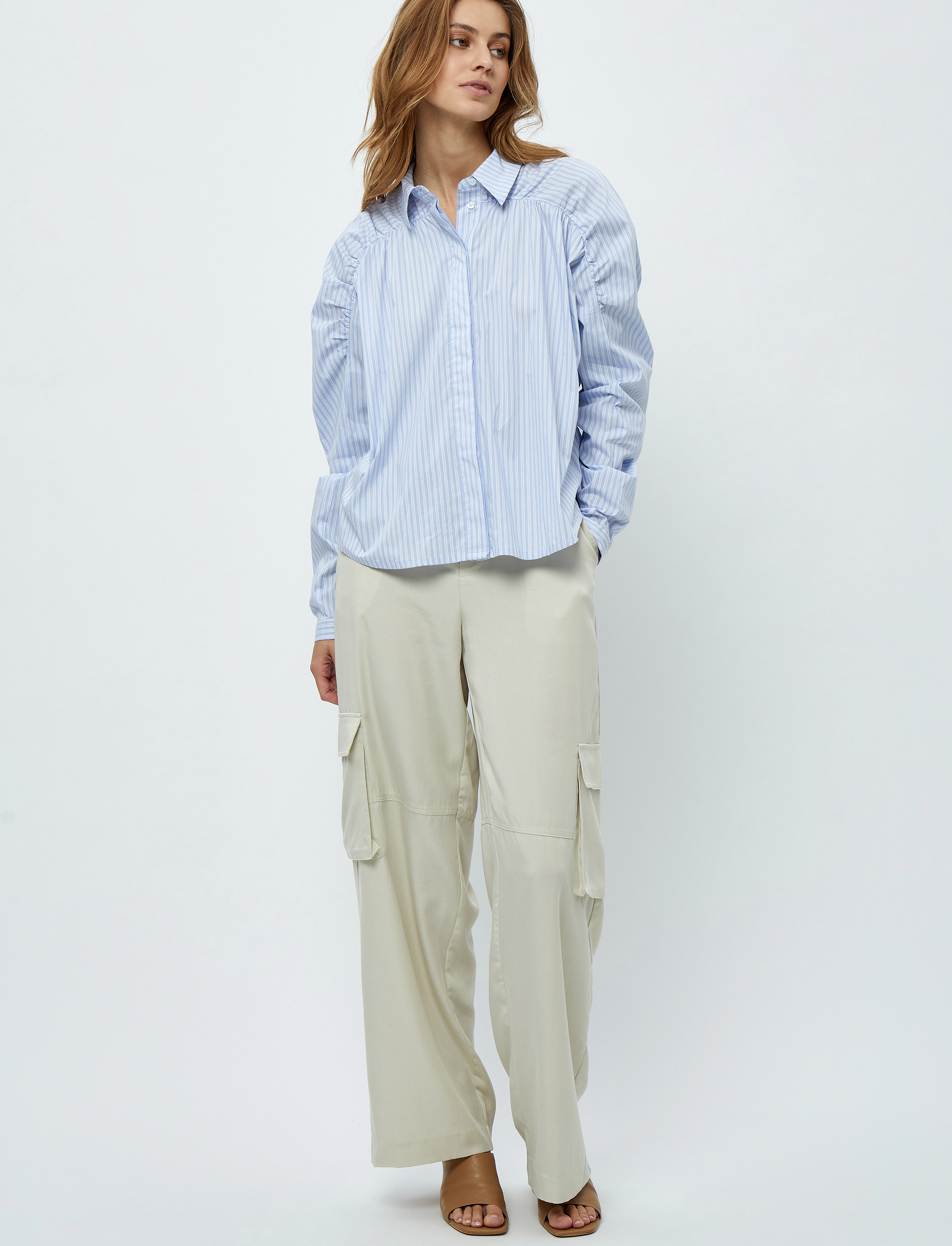 Minus - Alima Skjorte - ice blue stripe - 4