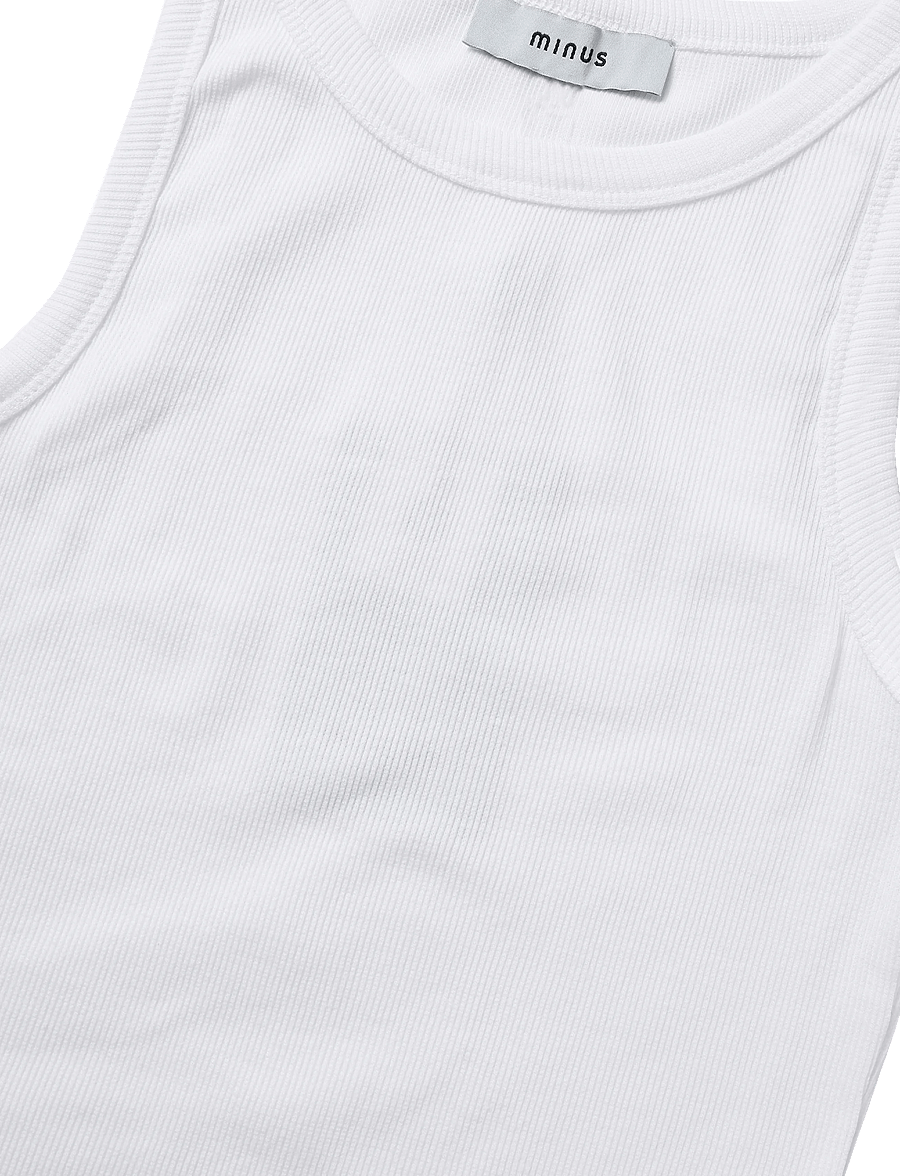 Minus - Maluna GOTS Rib Top - Ärmellose tops - hvid - 5