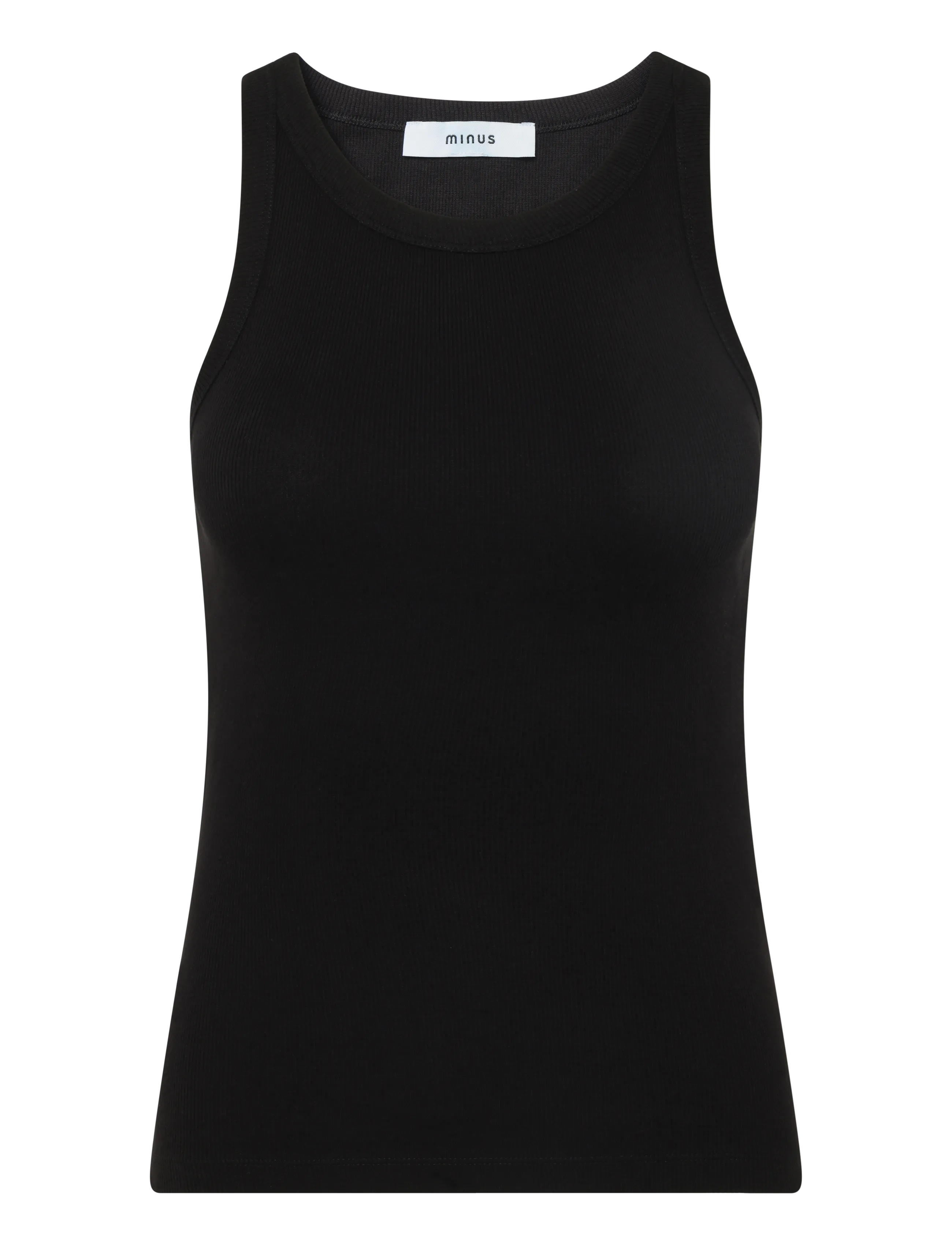 Minus - Maluna GOTS Rib Top - sleeveless tops - sort - 1