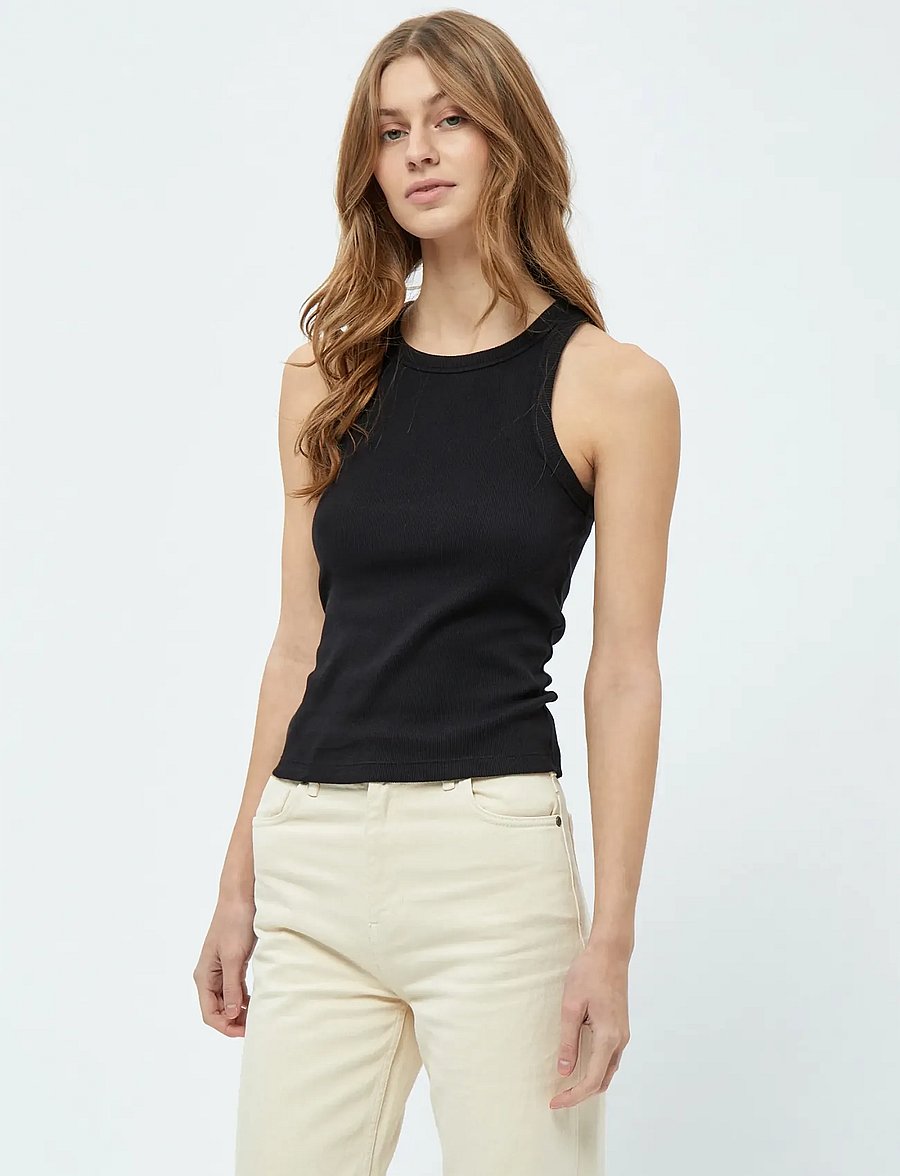 Minus - Maluna GOTS Rib Top - Ärmellose tops - sort - 0