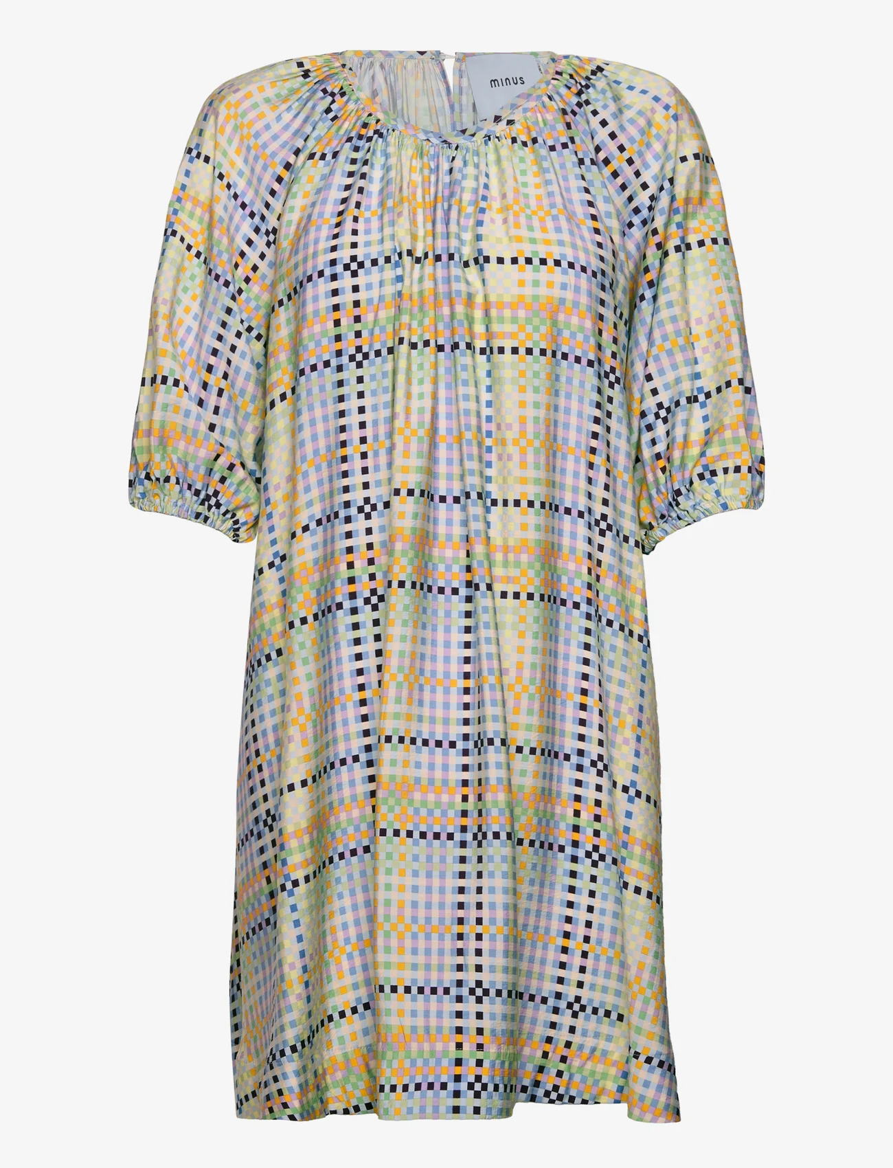 Minus - Luretta Short Dress 2 - blousejurken - mango sorbet print - 0