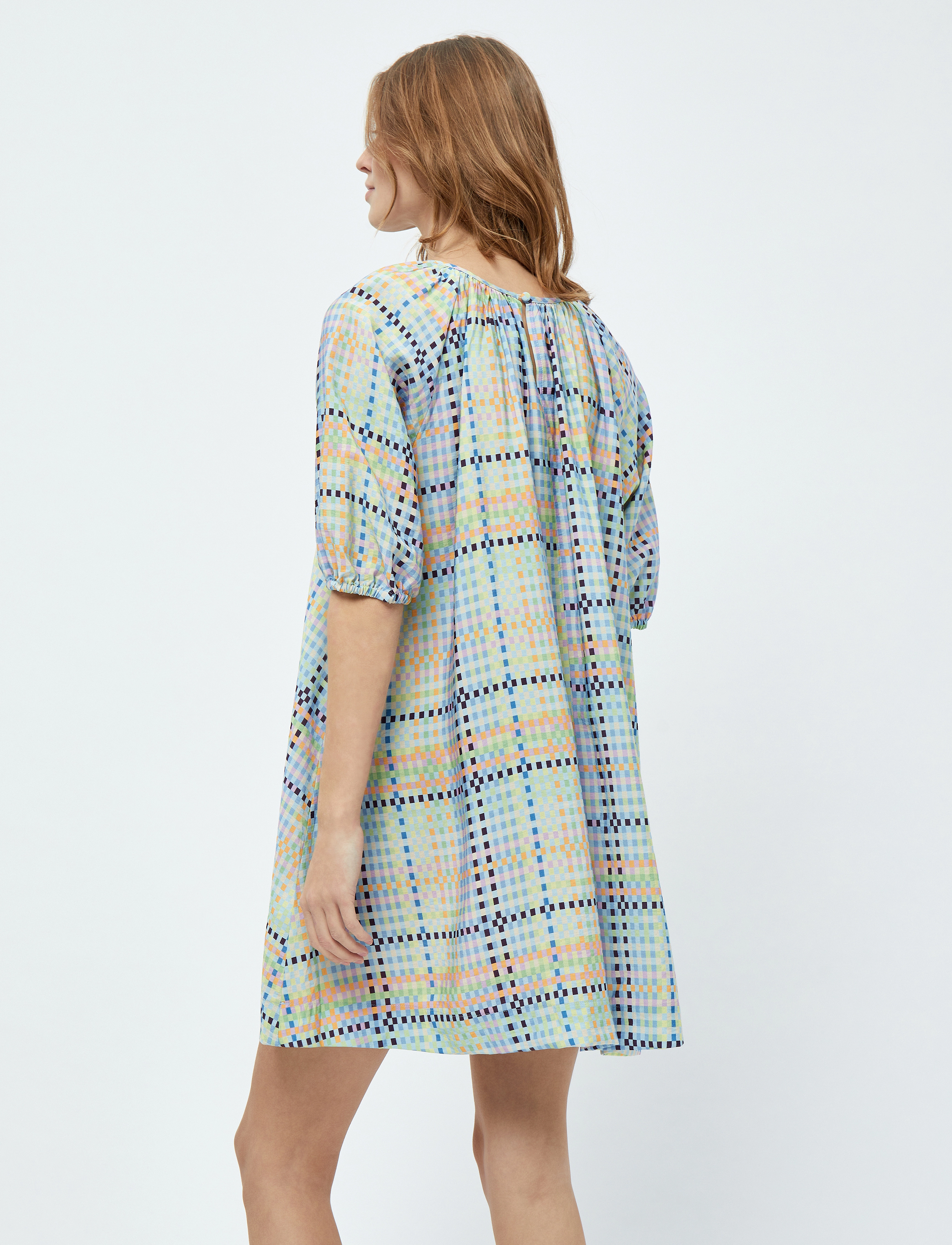 Minus - Luretta Short Dress 2 - skjortekjoler - mango sorbet print - 3