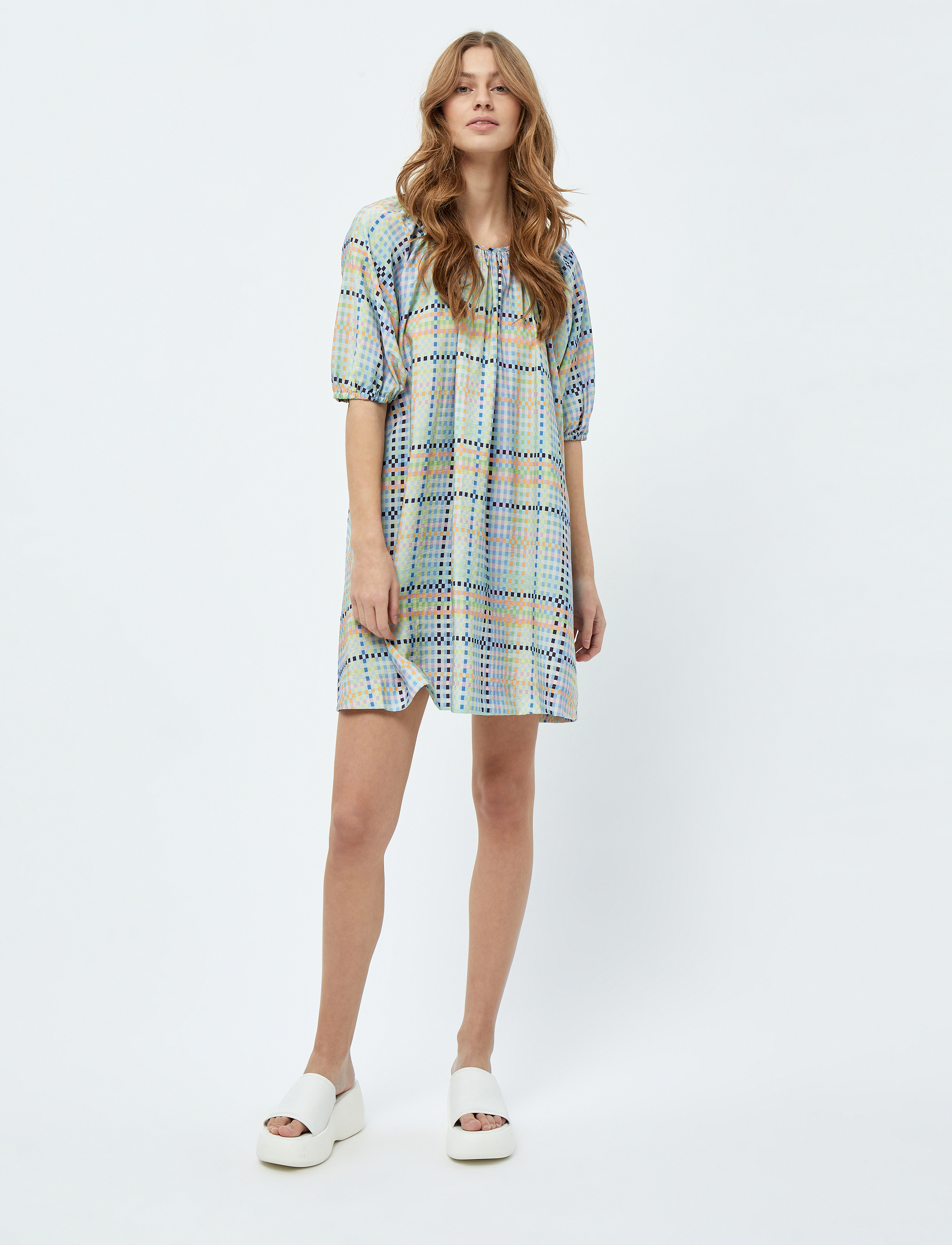 Minus - Luretta Short Dress 2 - skjortekjoler - mango sorbet print - 5