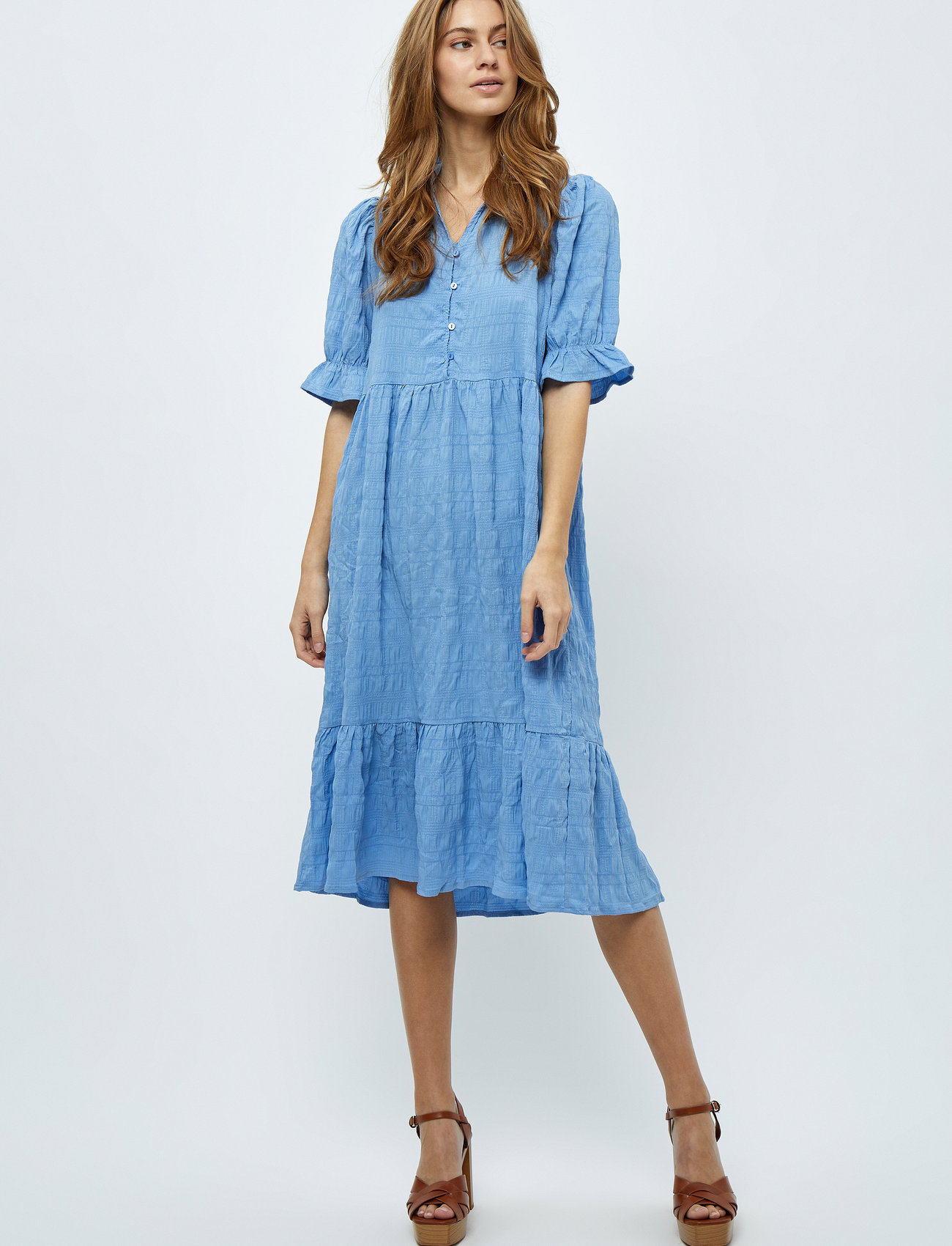 Minus - New Birgitta Dress - skjortklänningar - ice blue - 0