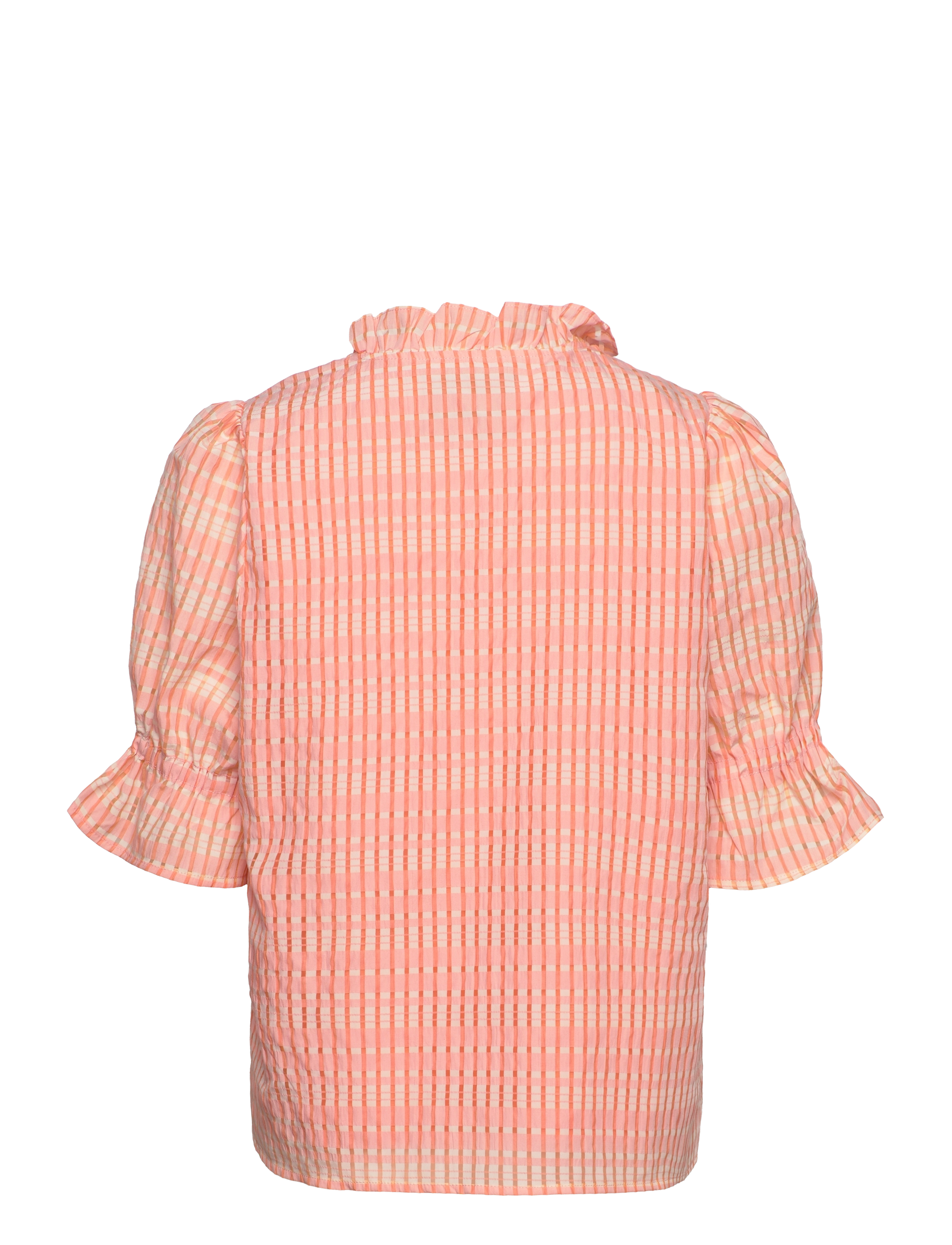 Minus - Vendia Bluse - orange peel checked - 1