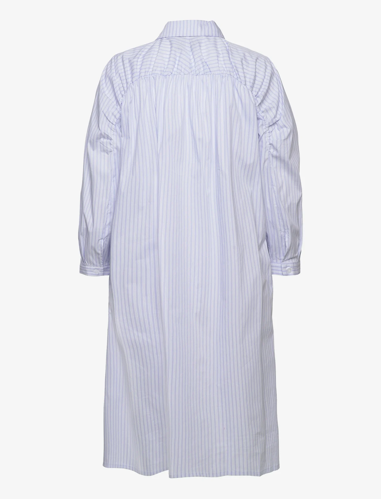 Minus - Alima Stribet Skjortekjole - shirt dresses - ice blue stripe - 1