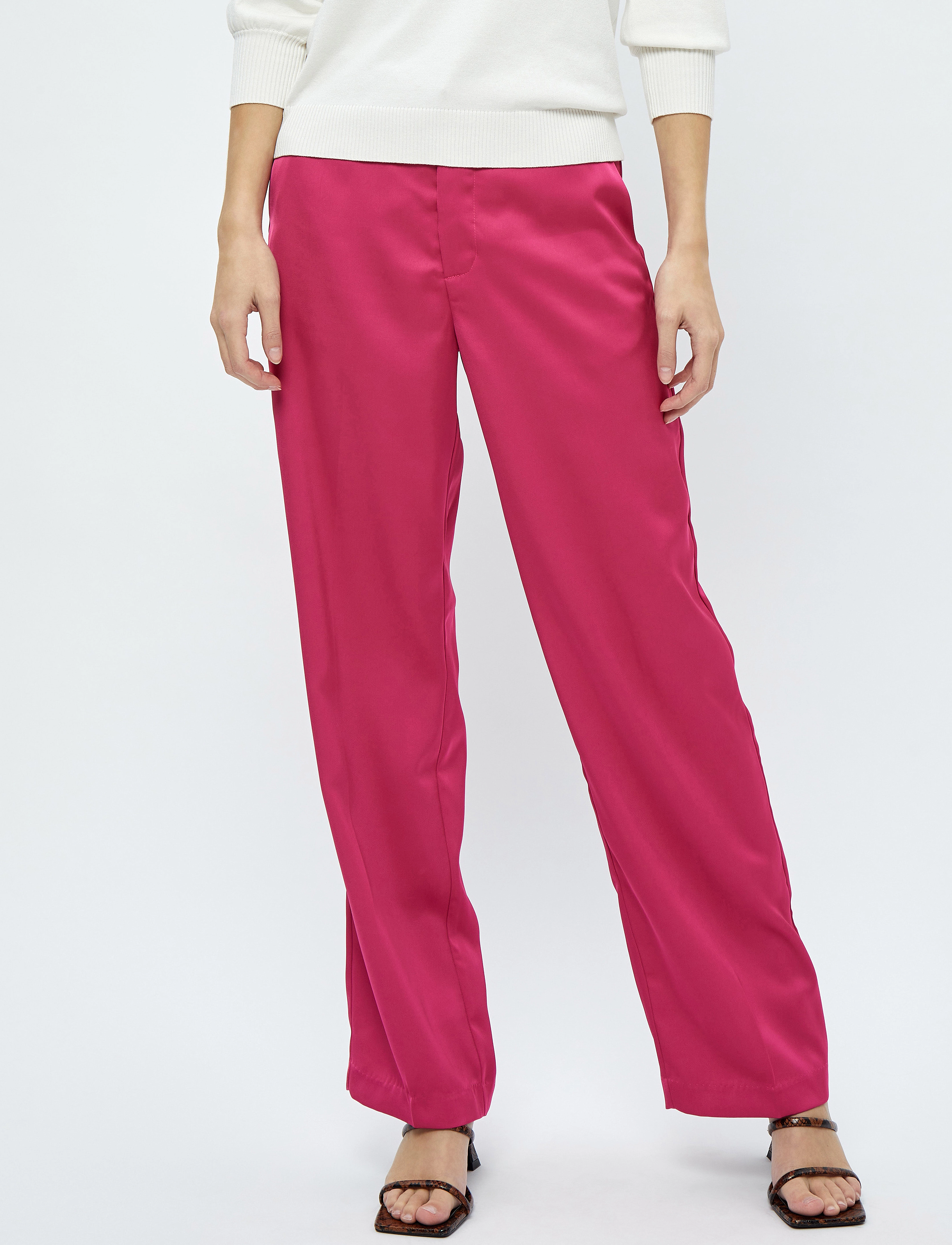 Minus - Justina Sateen Bukser - super pink - 2