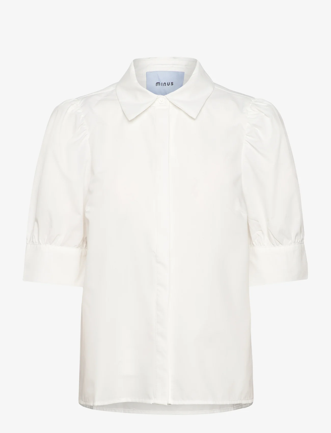 Minus - Molia Skjorte - short-sleeved shirts - cloud dancer - 0