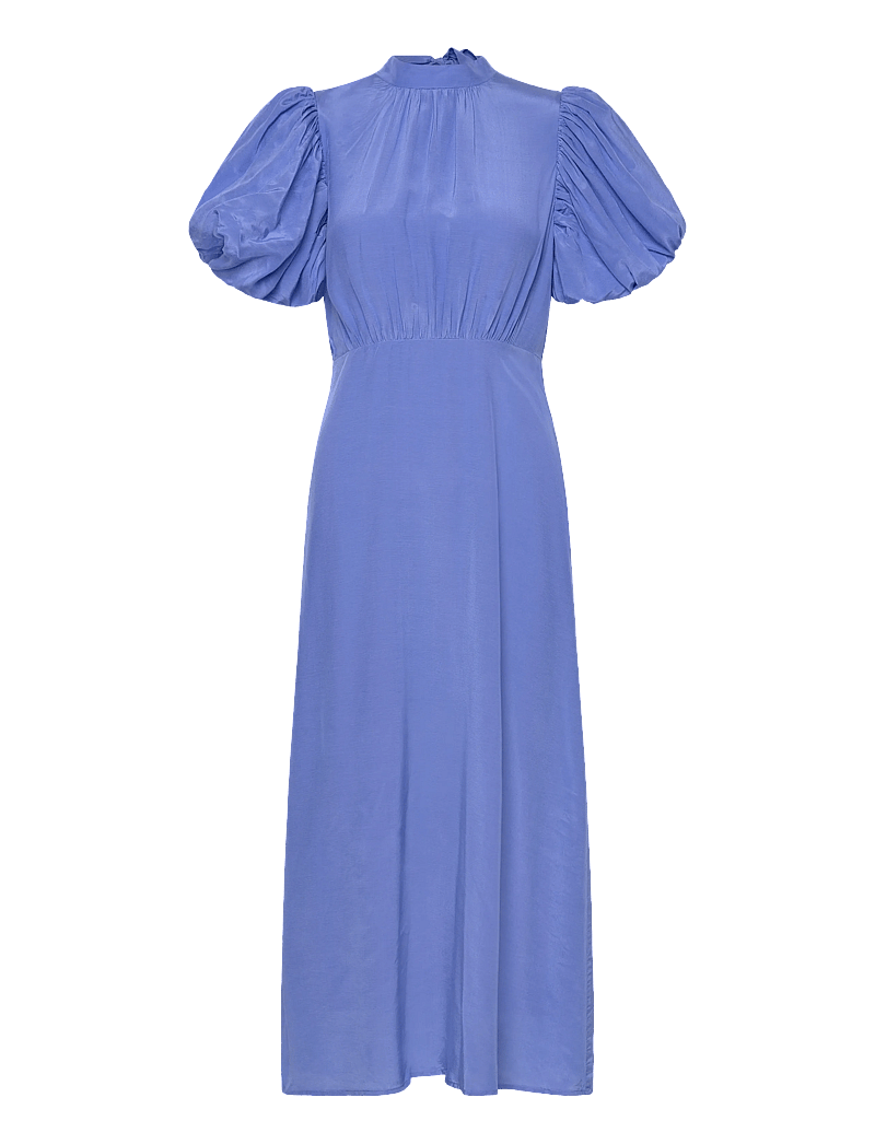 Minus - MSAlicia Puff Short Sleeve Open Bac - midikleidid - blue bonnet - 0