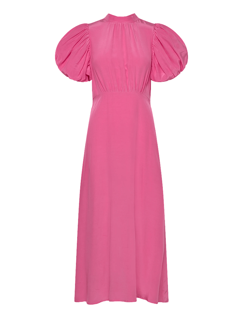 Minus - MSAlicia Puff Short Sleeve Open Bac - midikleidid - prism pink - 0